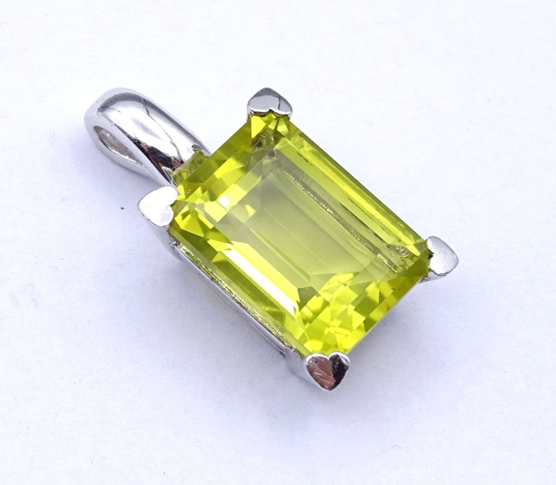 Sterling Silber Anhänger wohl mit einen Lemon Citrin,Silber 925/000,L- 2,7cm, 5,8gr - Bild 2 aus 3