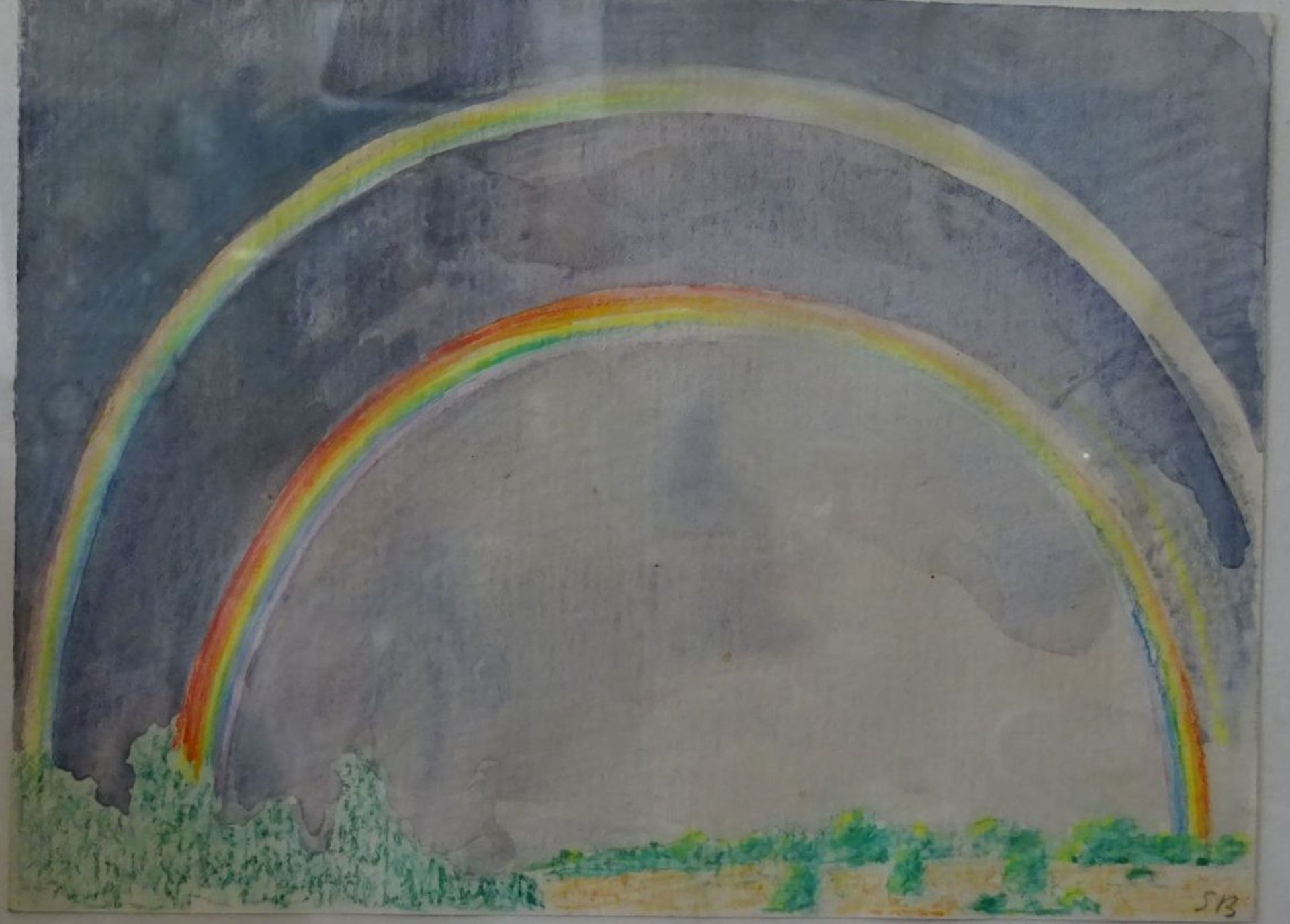 Samuel BURI (1935) "Regenbogen" orig. Aquarell, SB monogrammiert, Blattgrösse 14x19 cm, ger/Gla - Bild 3 aus 4