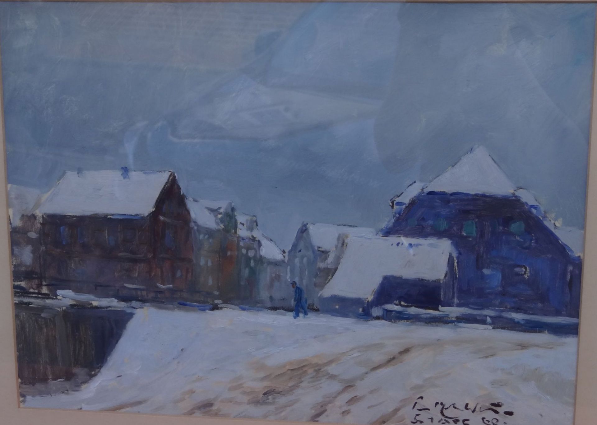 Paul Ernst WILKE (1894-1972), 1962 "Stade im Winter", Öl/Pappe gut ger/Glas, MG 34x45 cm, RG 65x73