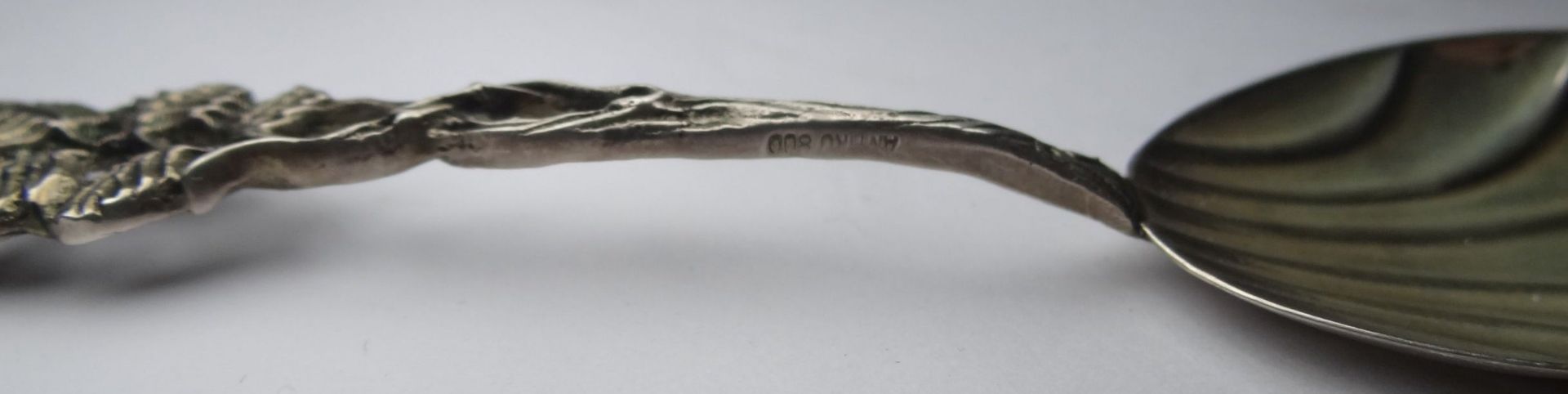 6 kl. Vorlegeteile Rosenmuster, Silber-800-, , L-13 cm, zus. 78 gr. - Bild 2 aus 2