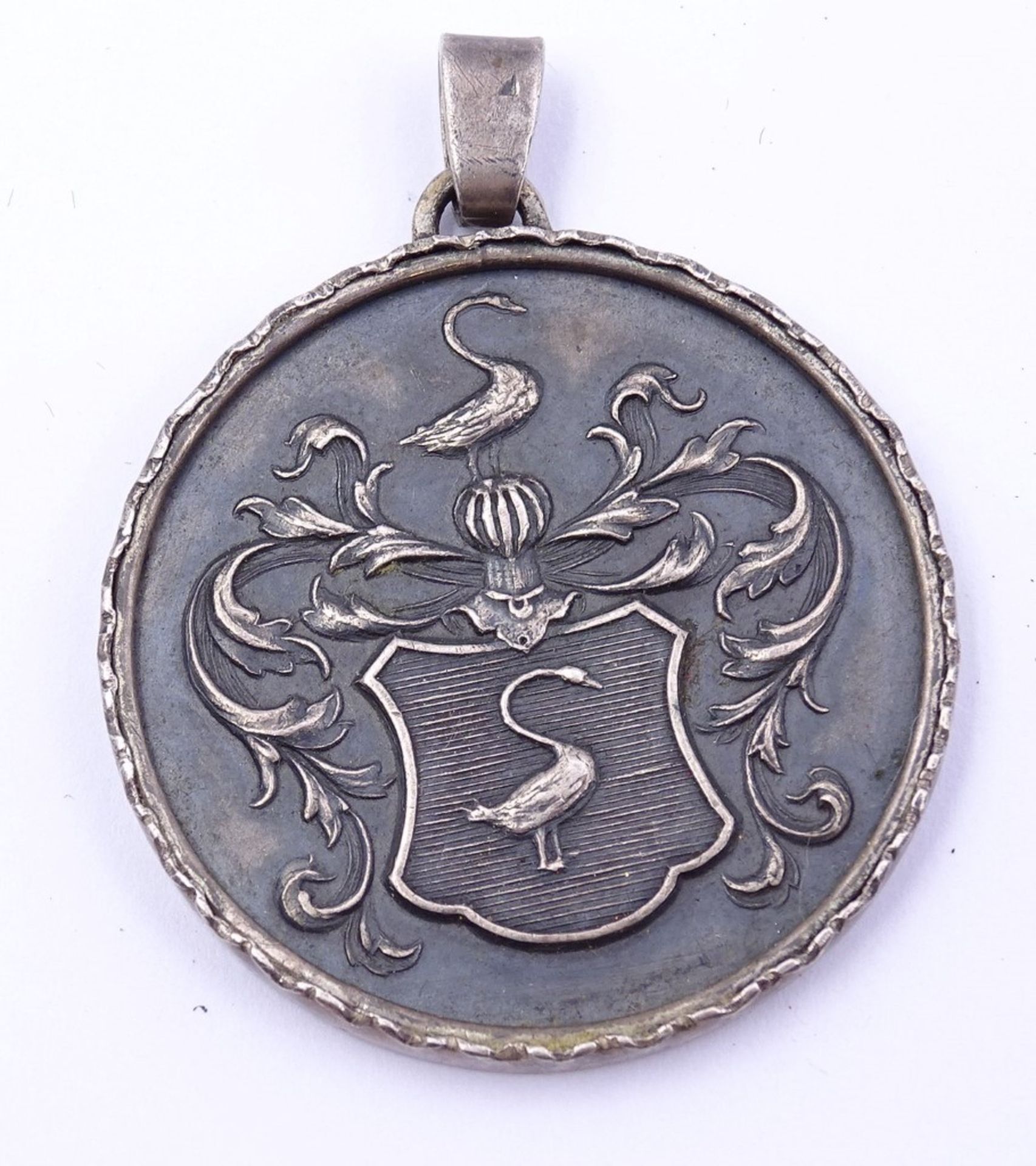 Silber Anhänger mit Schwanen Wappen,17gr.,L- 4,3c