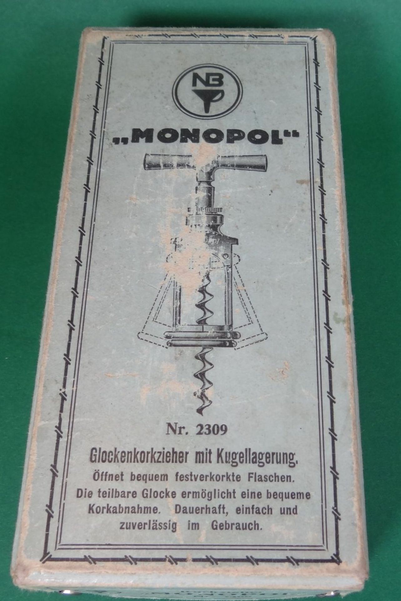 alter Korkzieher "Monopol" in orig. Karton, wohl 30-40-er Jahre, L-ca. 15 cm - Bild 2 aus 6