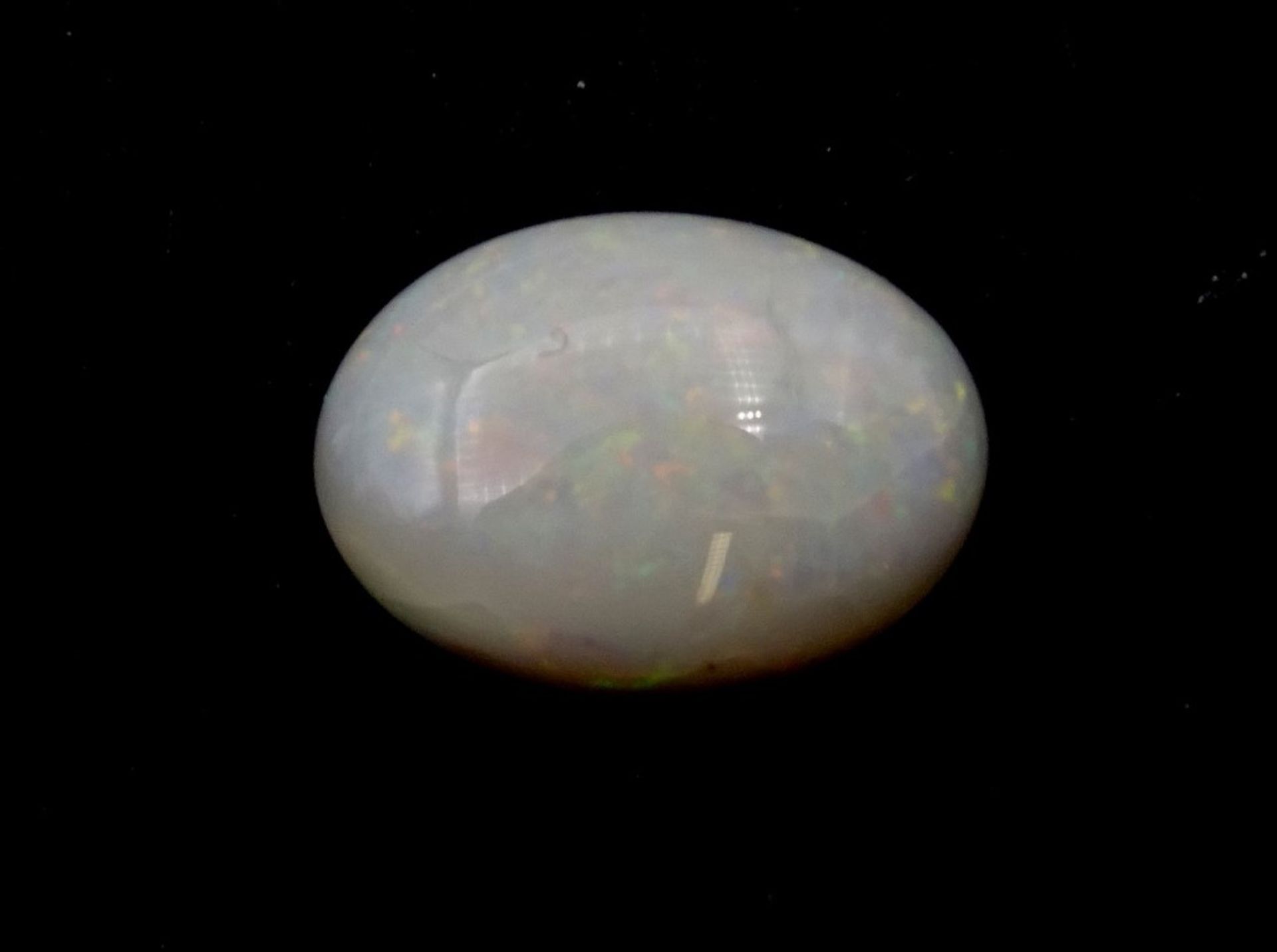 Opal Cabochon 3,75ct.,weiß/rot,,blau und grün,14,2x10,3x4,1 - Bild 6 aus 8