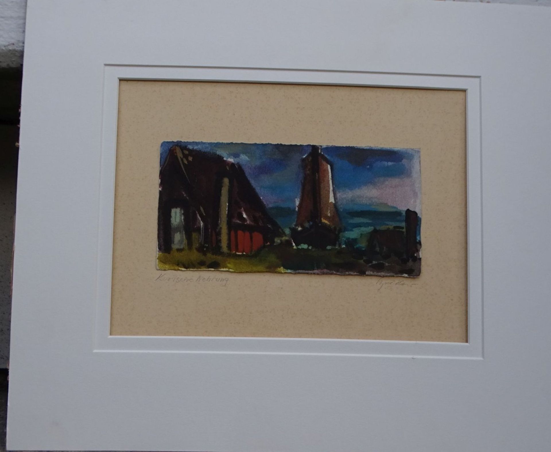 Rudolf BREDOW (1909-1973) "Kurische Nehrung" betiteltes Aquarell, MG 10x20 cm, in PP, - Bild 6 aus 6