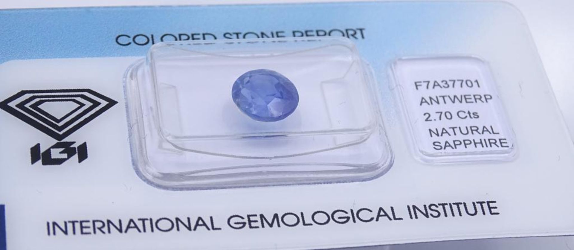 Saphir, 2,70ct., oval,IGI-International Gemological Institute, 8,18x7,69x4,90mm,,Verpackung geöffne - Bild 3 aus 5