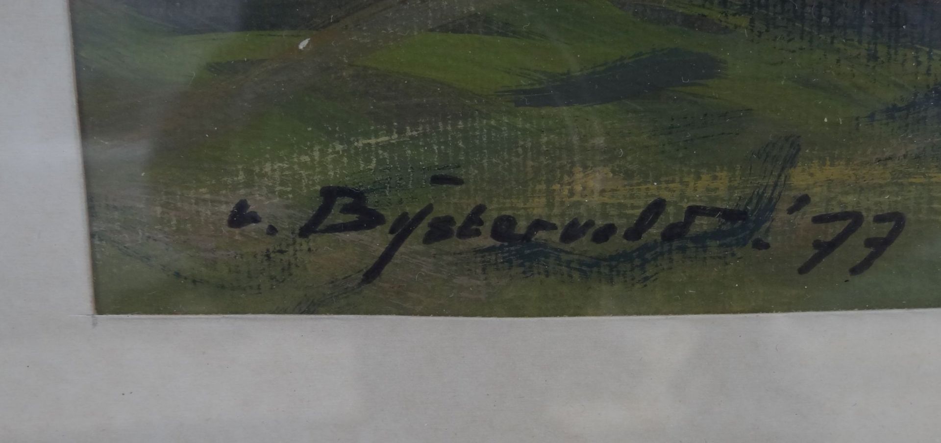 Joh. VAN BIJSTERVELD (1910) "holländische Landschaft" Aquarell, ger/Glas, RG 60x70 cm, verso - Image 2 of 4