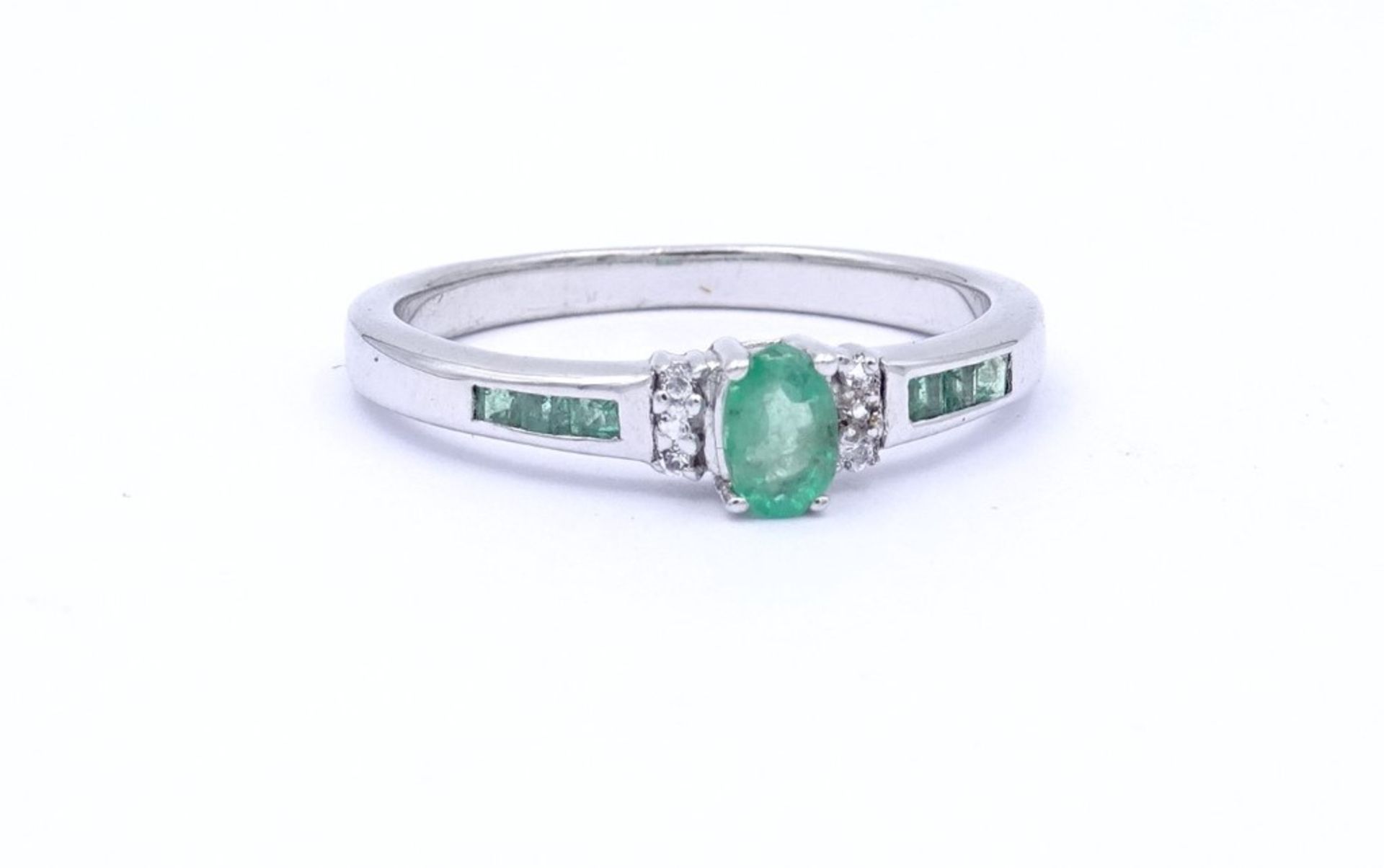 Smaragd Silber Ring 925/000 3,4gr., RG 65