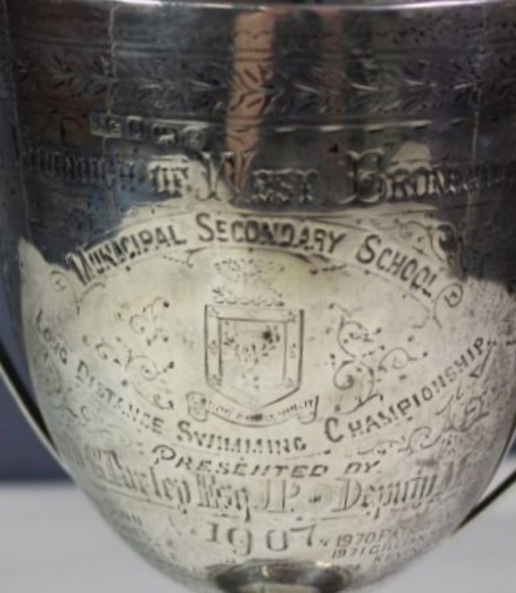 Pokal, Sterling, 455gr., Borough of West Bromwich , Long Distance Swimming Championschip, div. - Bild 2 aus 3