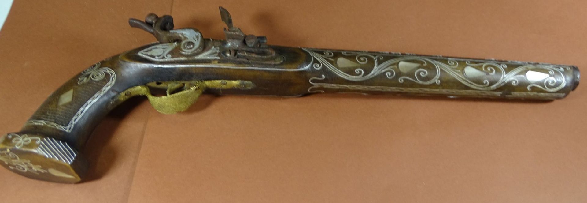 Deko Steinschloss-Pistole, L-44 cm - Bild 2 aus 5