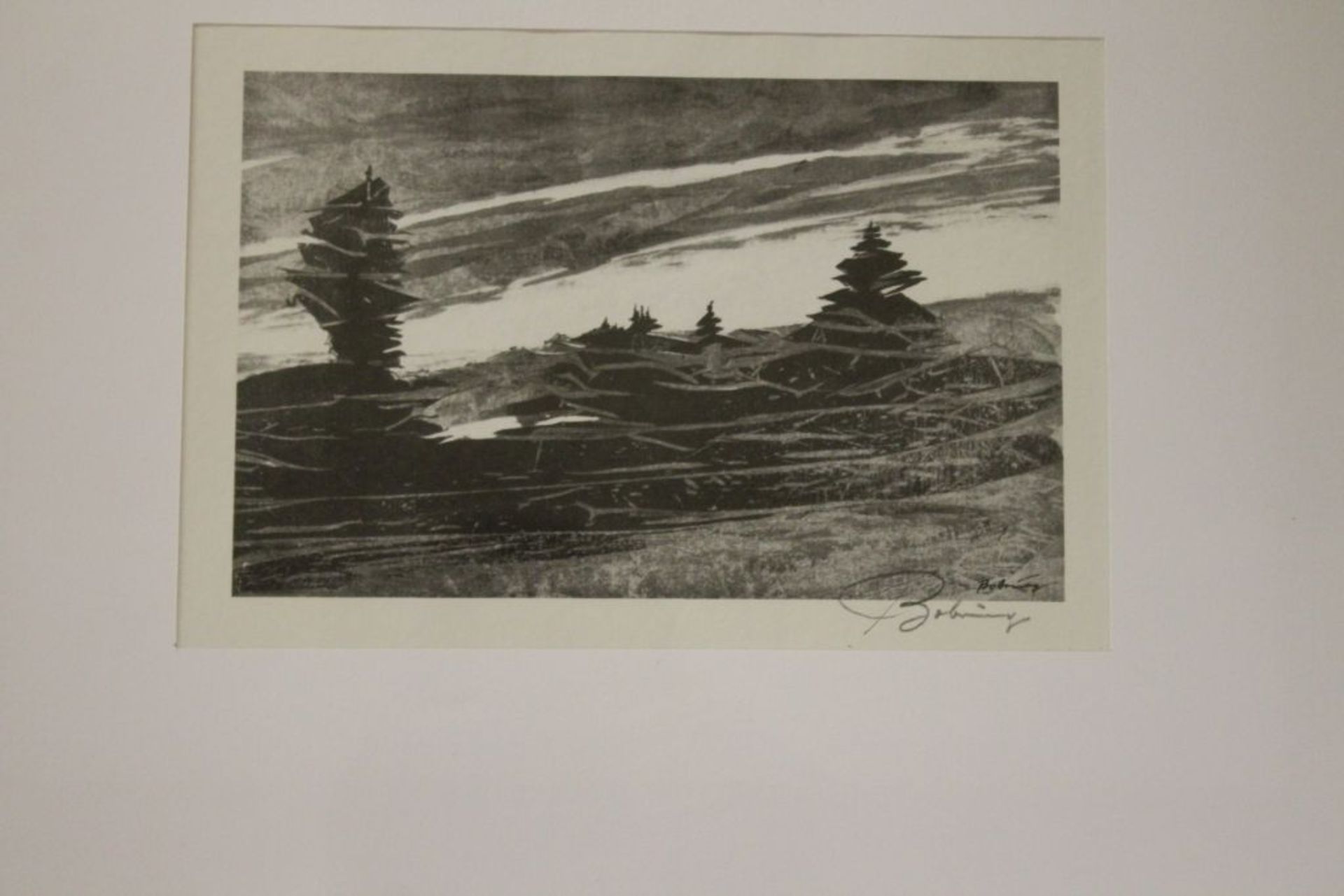 Bobring, Wilhelm (1912-2003), 3x div. Drucke, handsigniert, je gut ger./Glas, RG 60 x 50cm und 50 - Bild 4 aus 4