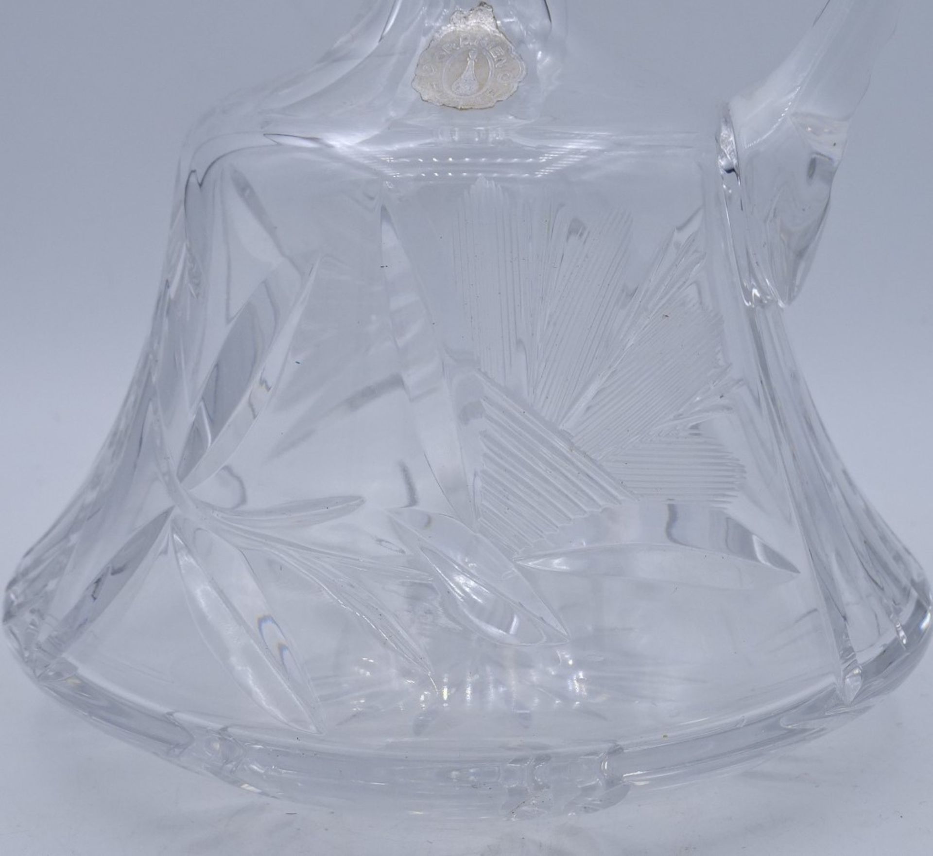 Kristall Karaffe mit Henkel und Schliff,H- 24,5cm - Bild 2 aus 4