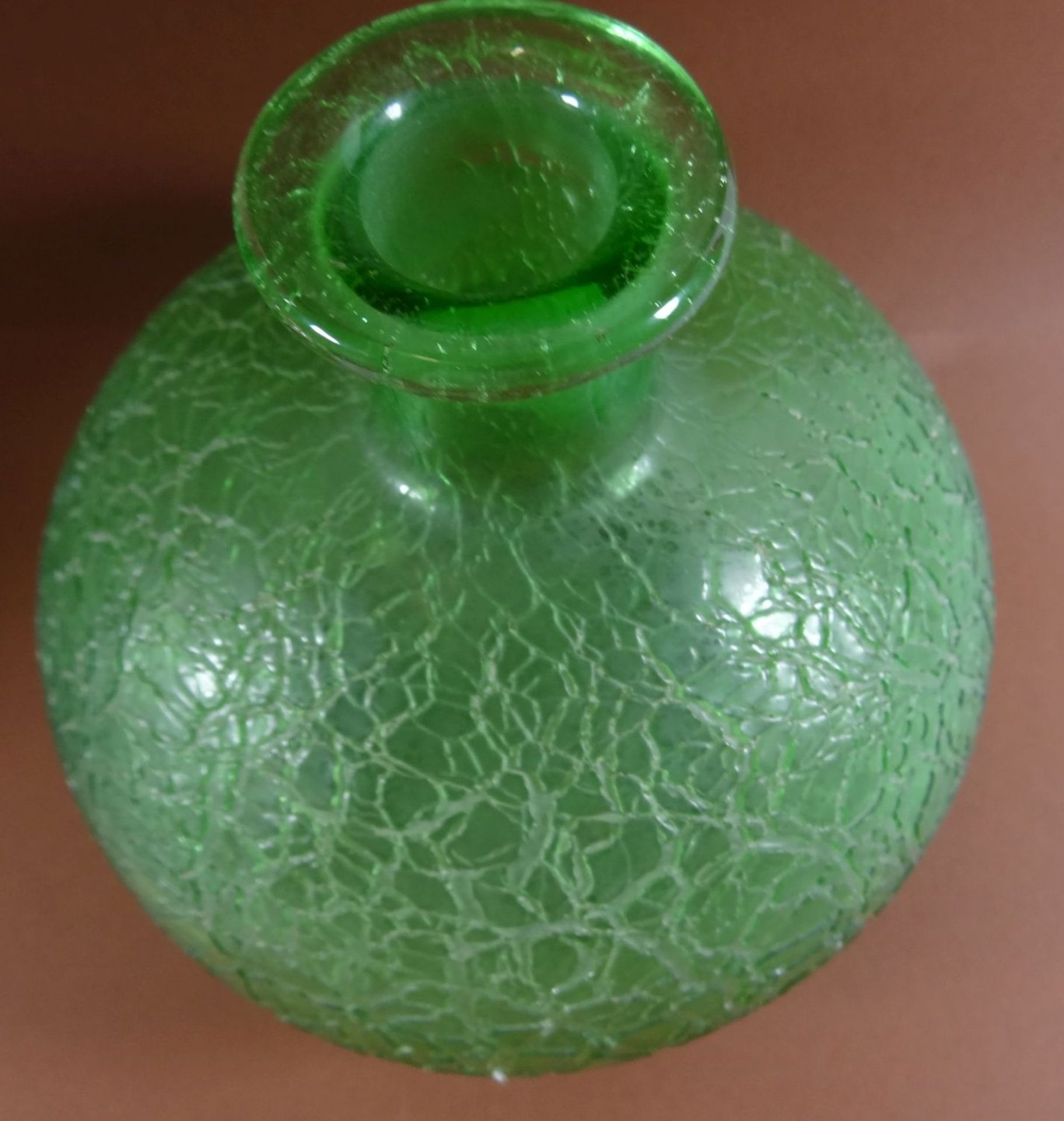bauchige grüne Vase , Loetz, H-14 cm, D-14 c - Bild 5 aus 6