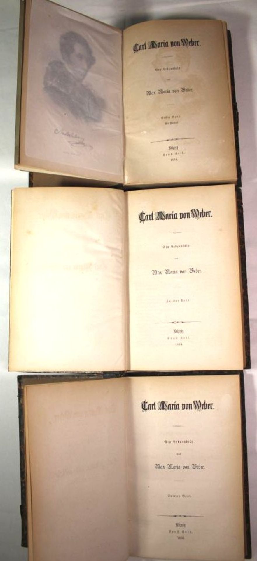 Max Maria von Weber, Carl Maria von Weber- Ein Lebensbild, Band 1-3, 1864/66, Alters-u. - Bild 3 aus 3