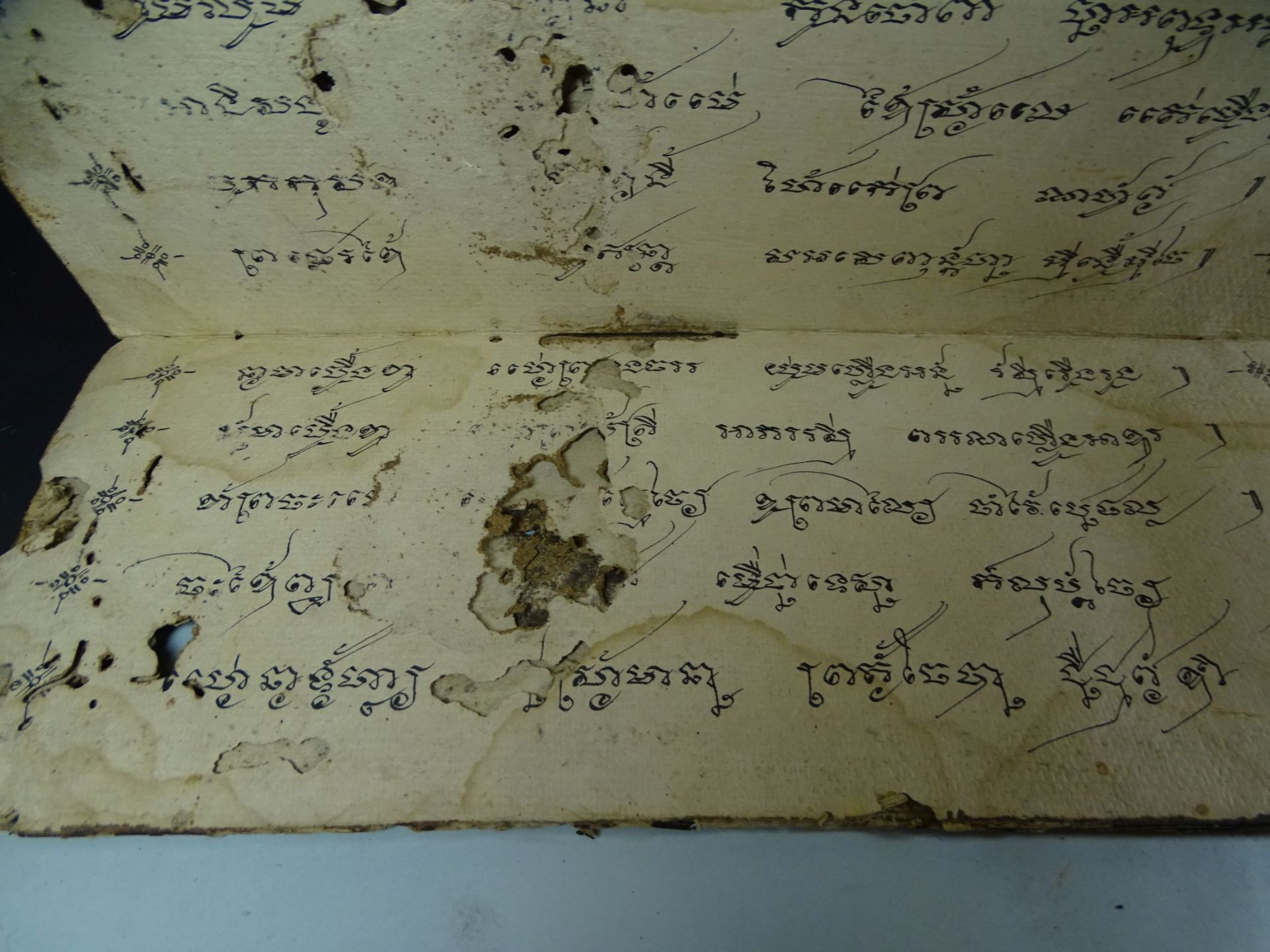 wohl altes tibetanisches Gebetsbuch? m it einigen Bildern, Einbände und einige Seiten schlecht - Bild 7 aus 10