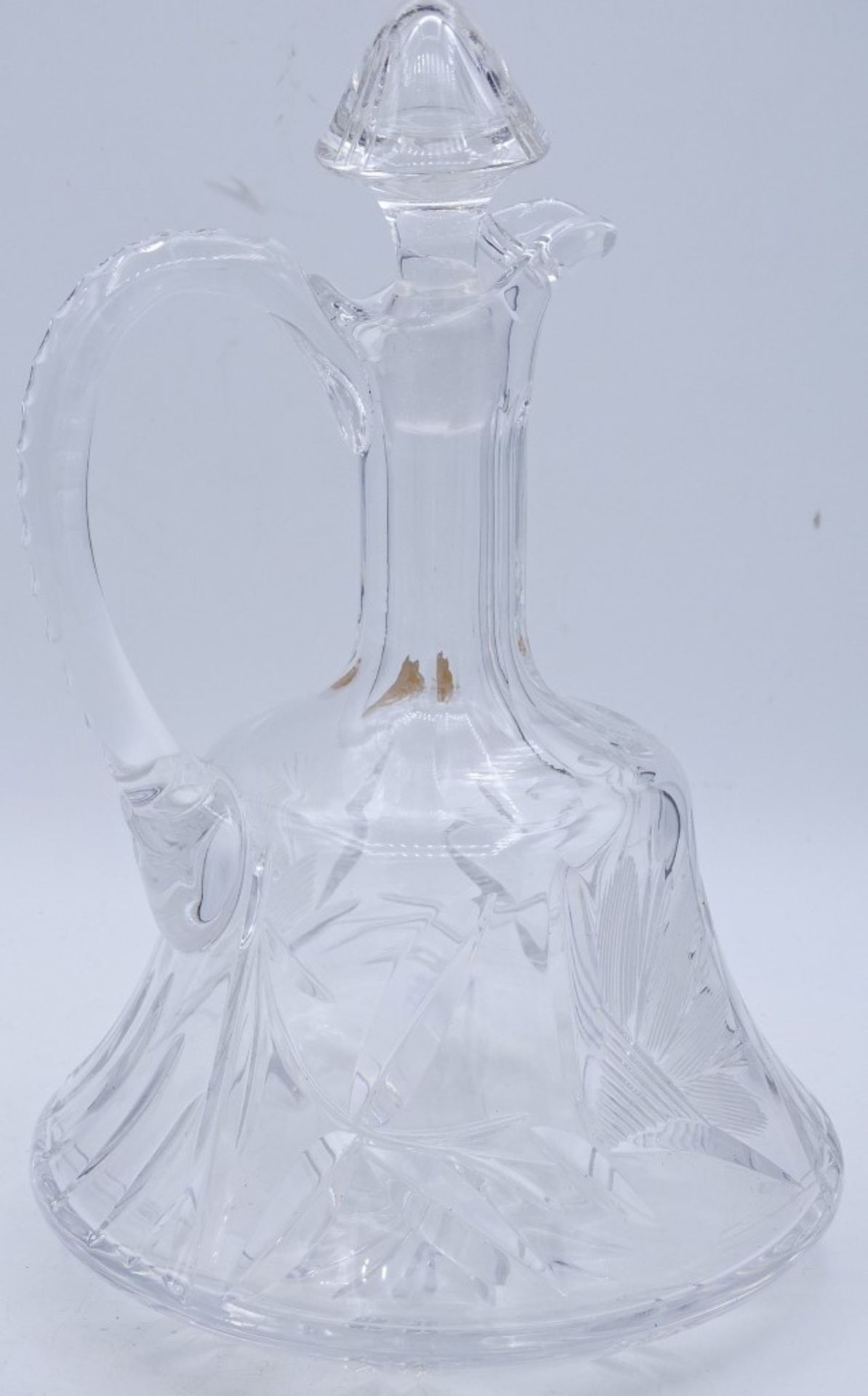 Kristall Karaffe mit Henkel und Schliff,H- 24,5cm - Bild 4 aus 4