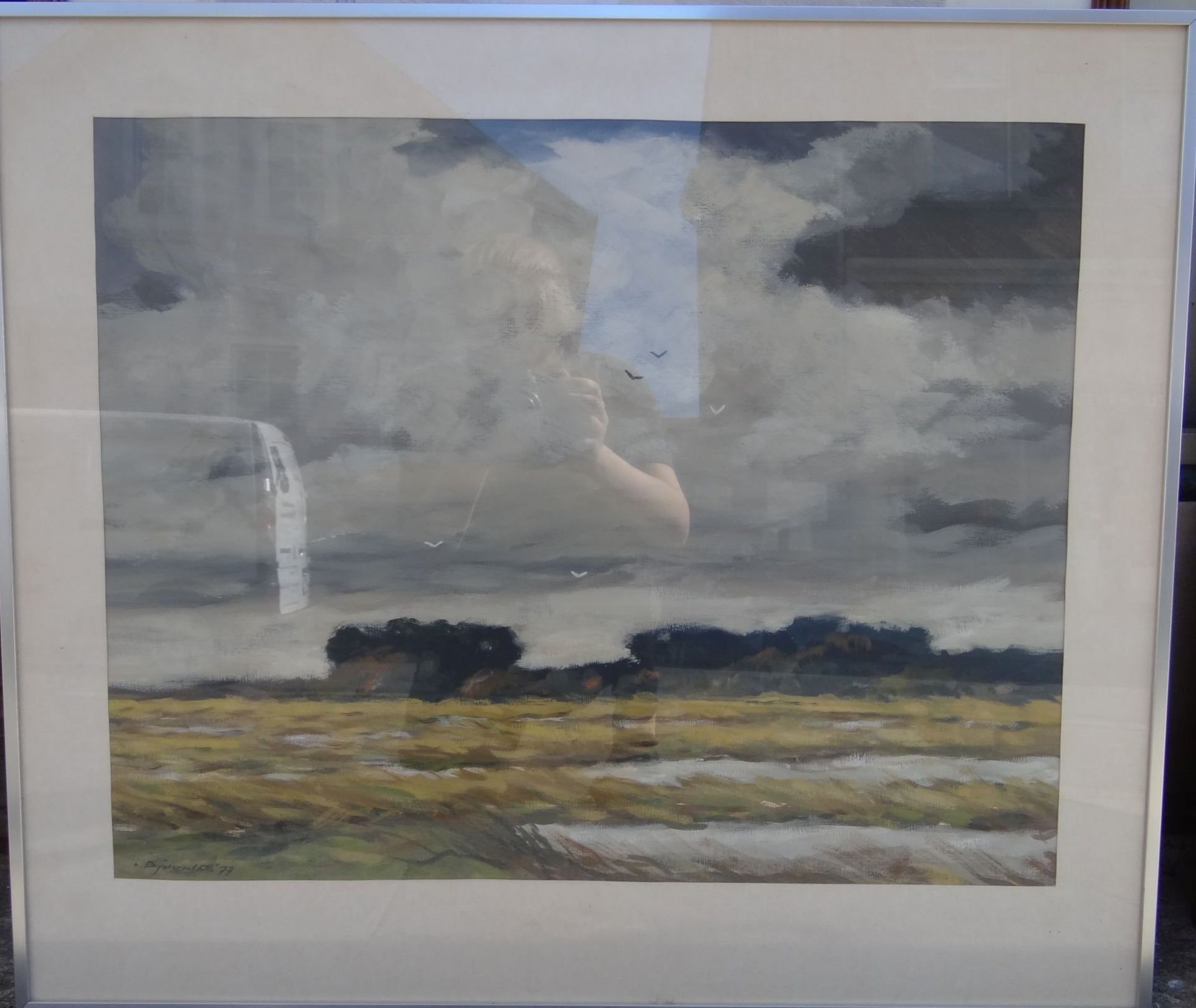 Joh. VAN BIJSTERVELD (1910) "holländische Landschaft" Aquarell, ger/Glas, RG 60x70 cm, verso