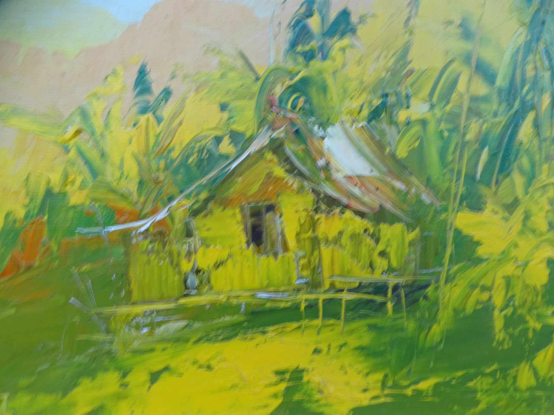 Kenneth ABENDANA SPENCER (1929-2005) "Jamaikan. Landschaft", Öl/Leinen, gerahmt, RG 80x110 c - Bild 3 aus 6