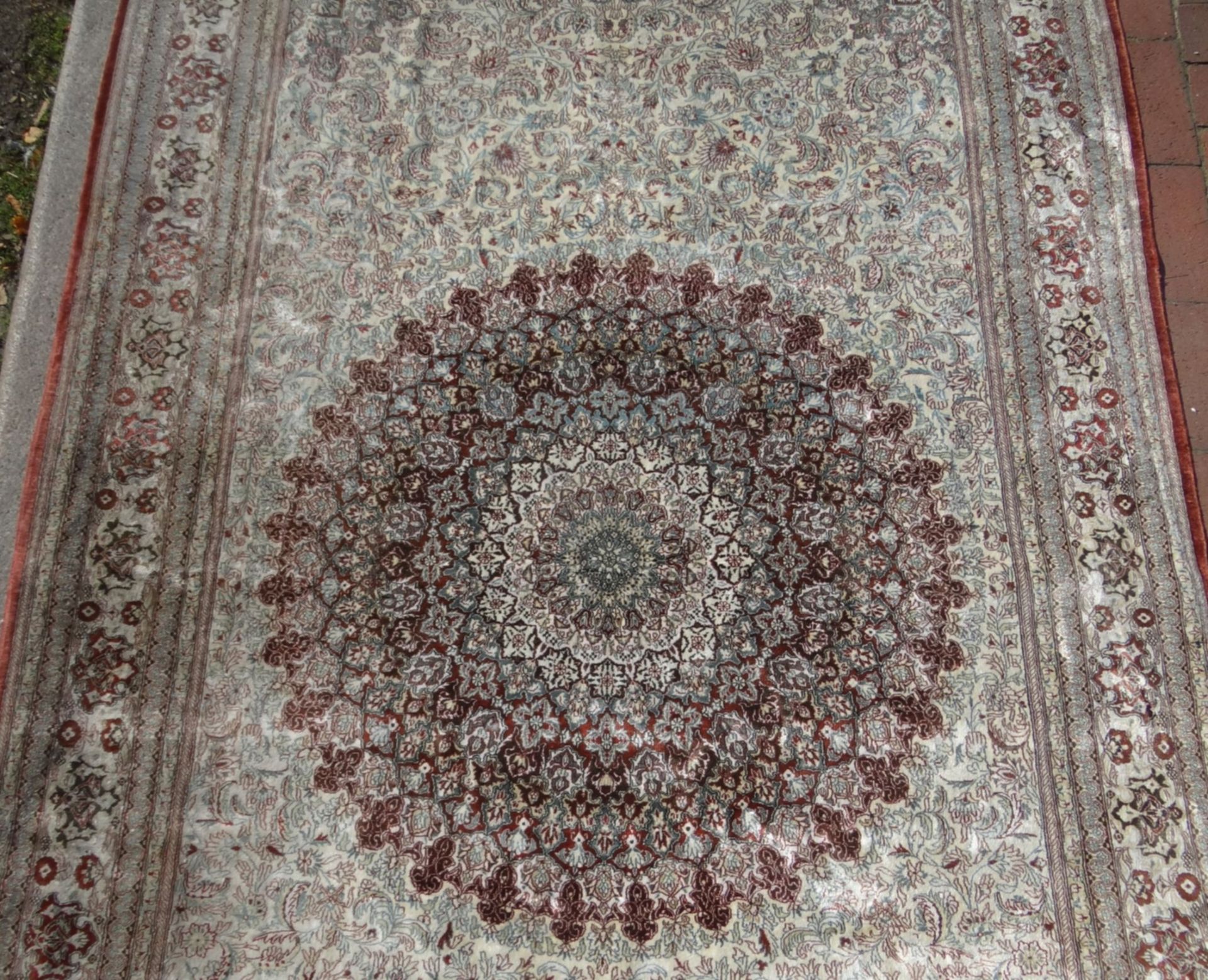 Siedenteppich, wohl Iran, 245x155 cm - Bild 3 aus 6