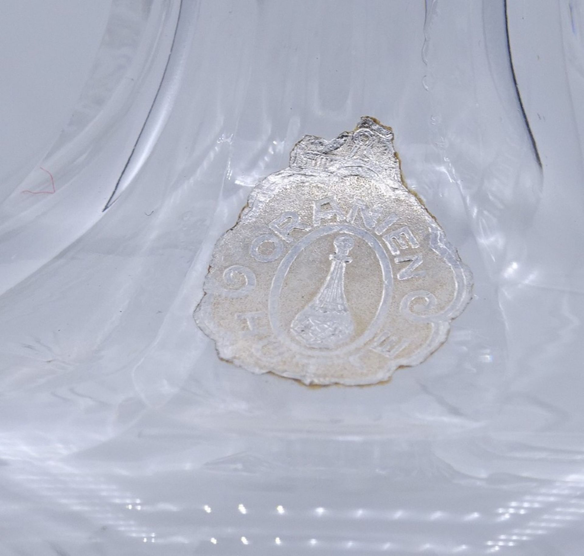 Kristall Karaffe mit Henkel und Schliff,H- 24,5cm - Bild 3 aus 4