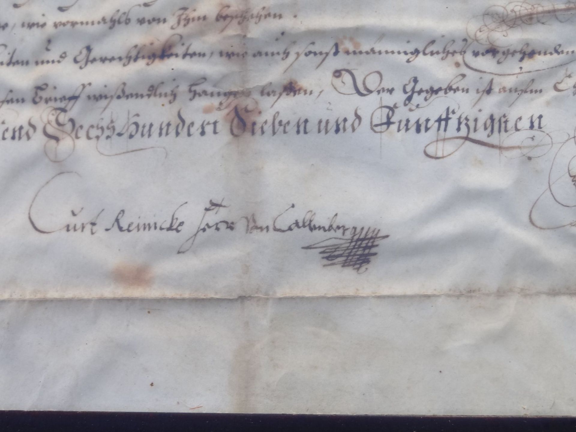 grosse Urkunde des Herzogs von Sachsen, Johann Georg II. (16131680), dat. 1653 , etwas - Bild 3 aus 10