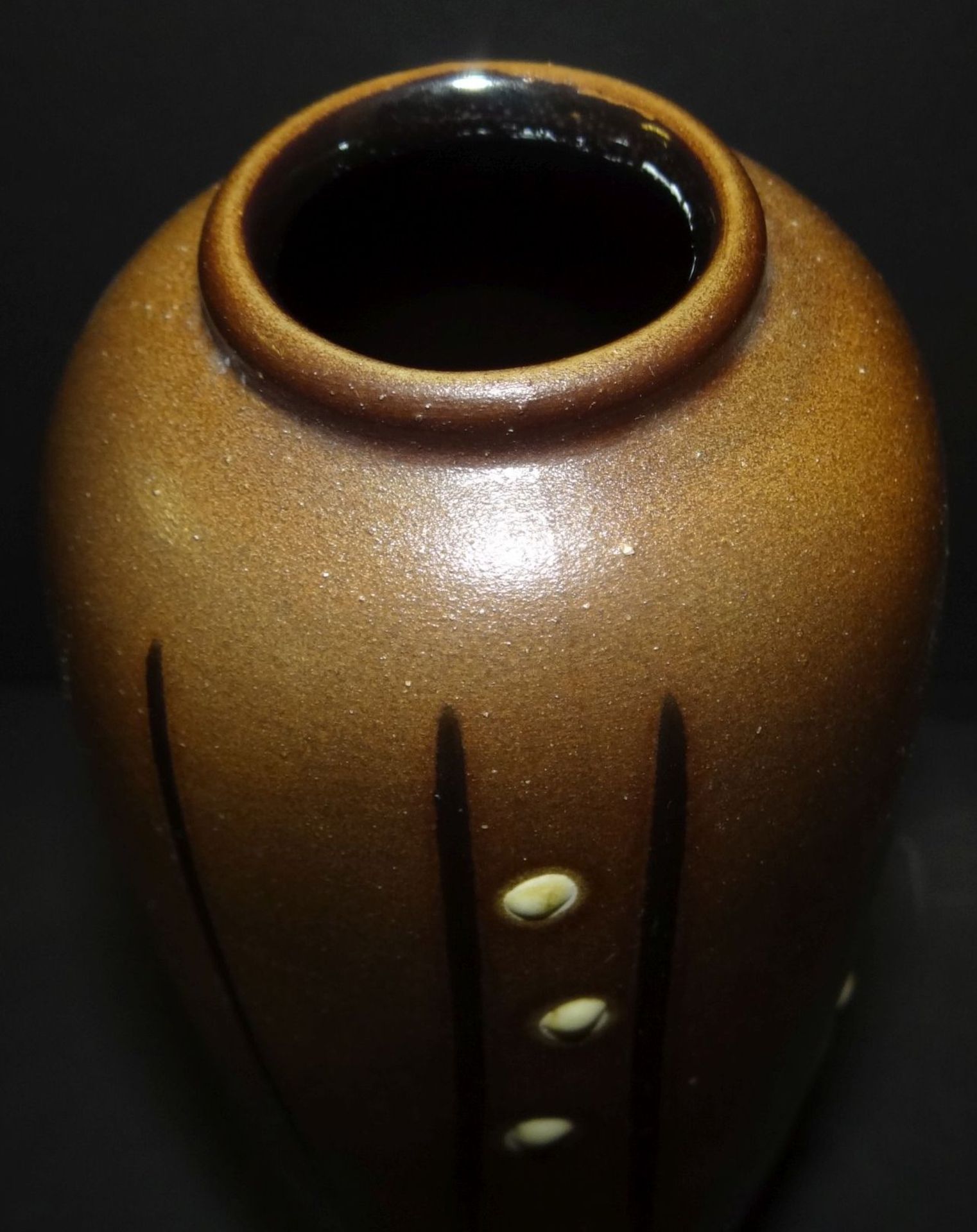 Kunstkeramik-Vase mit Emaille-Bemalung, H-24 cm - Bild 6 aus 7