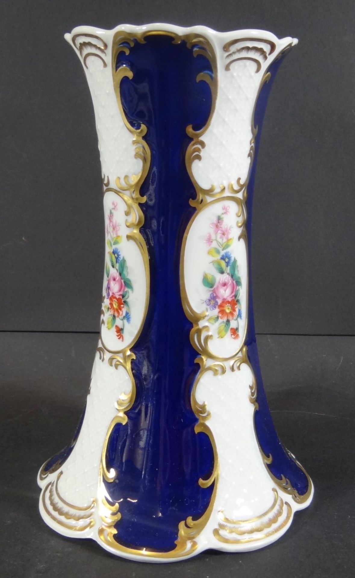 Vase mit Kobalt und Blumen "Lindner", H-20 cm - Bild 2 aus 5
