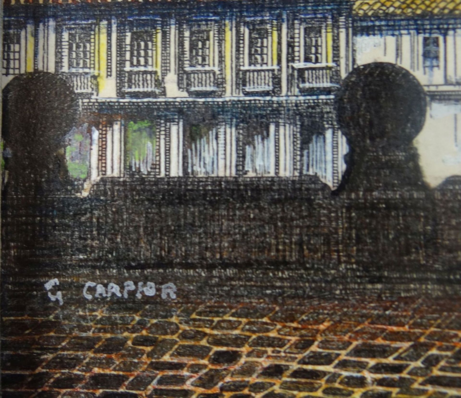 G. Carpior, 2x Gemälde mit Quito-Ansichten, Ecuador, gleich gerahmt, RG 21x27 cm - Bild 3 aus 9