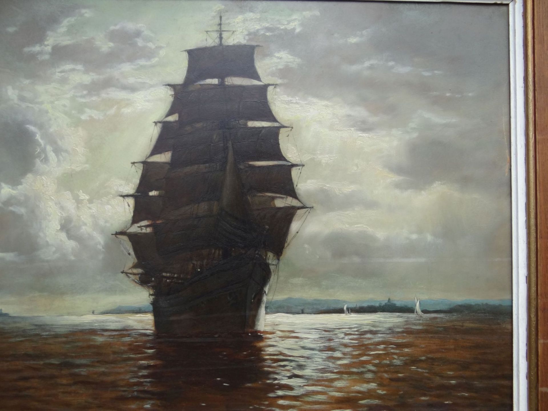 anonym "Segelschiff auf See" Öl/Platte, gerahmt, RG 67x80 c - Bild 4 aus 6