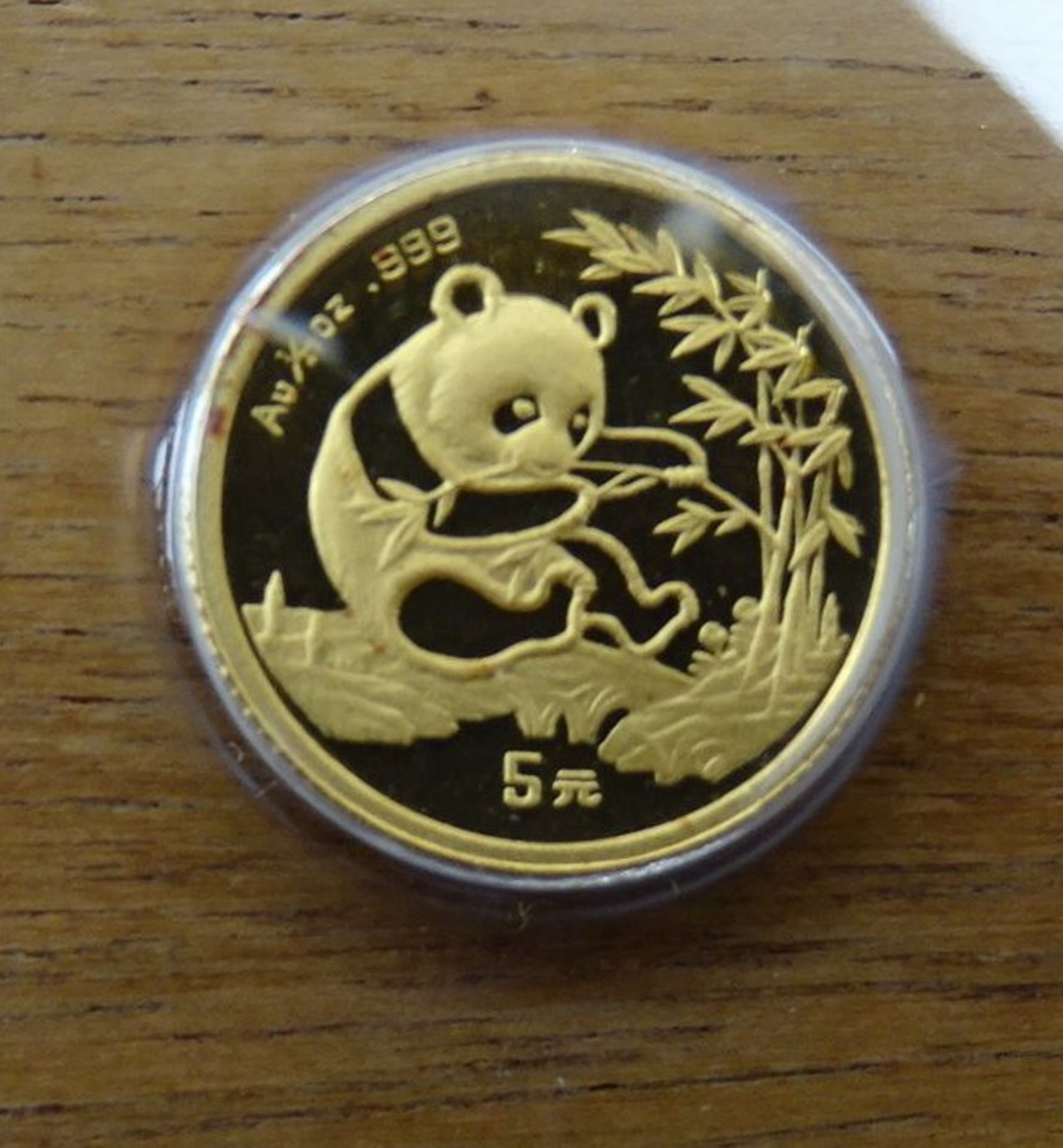 5 Yüan Gold-999-, 1/20 Unze, Panda, 1994, verschweiss