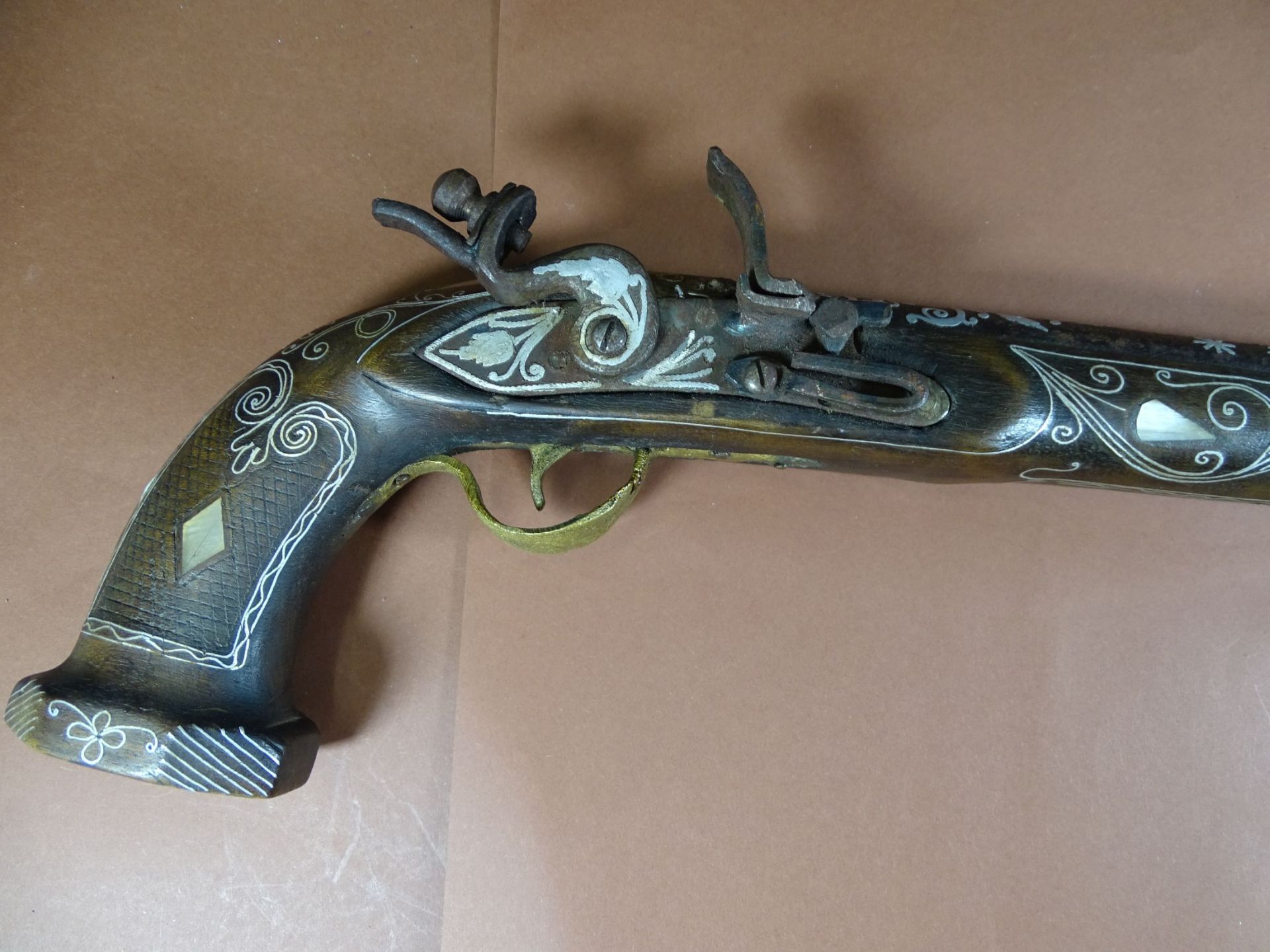 Deko Steinschloss-Pistole, L-44 cm - Bild 3 aus 5