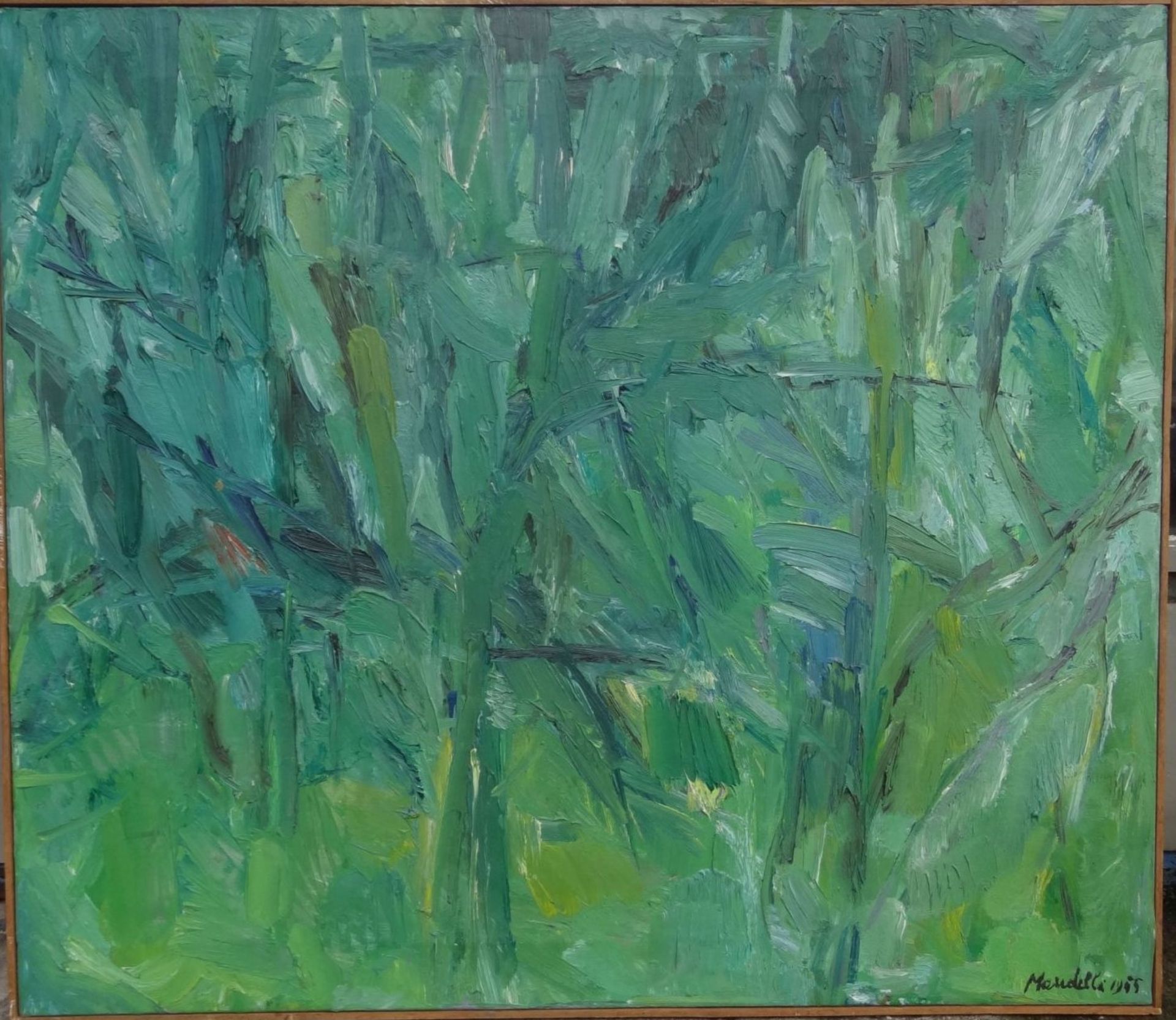 Pompilio MANDELLI (1912-2006), 1955 "Paesaggio verde", Öl/Leinen, 77x88 cm, anbei PP- Buch über