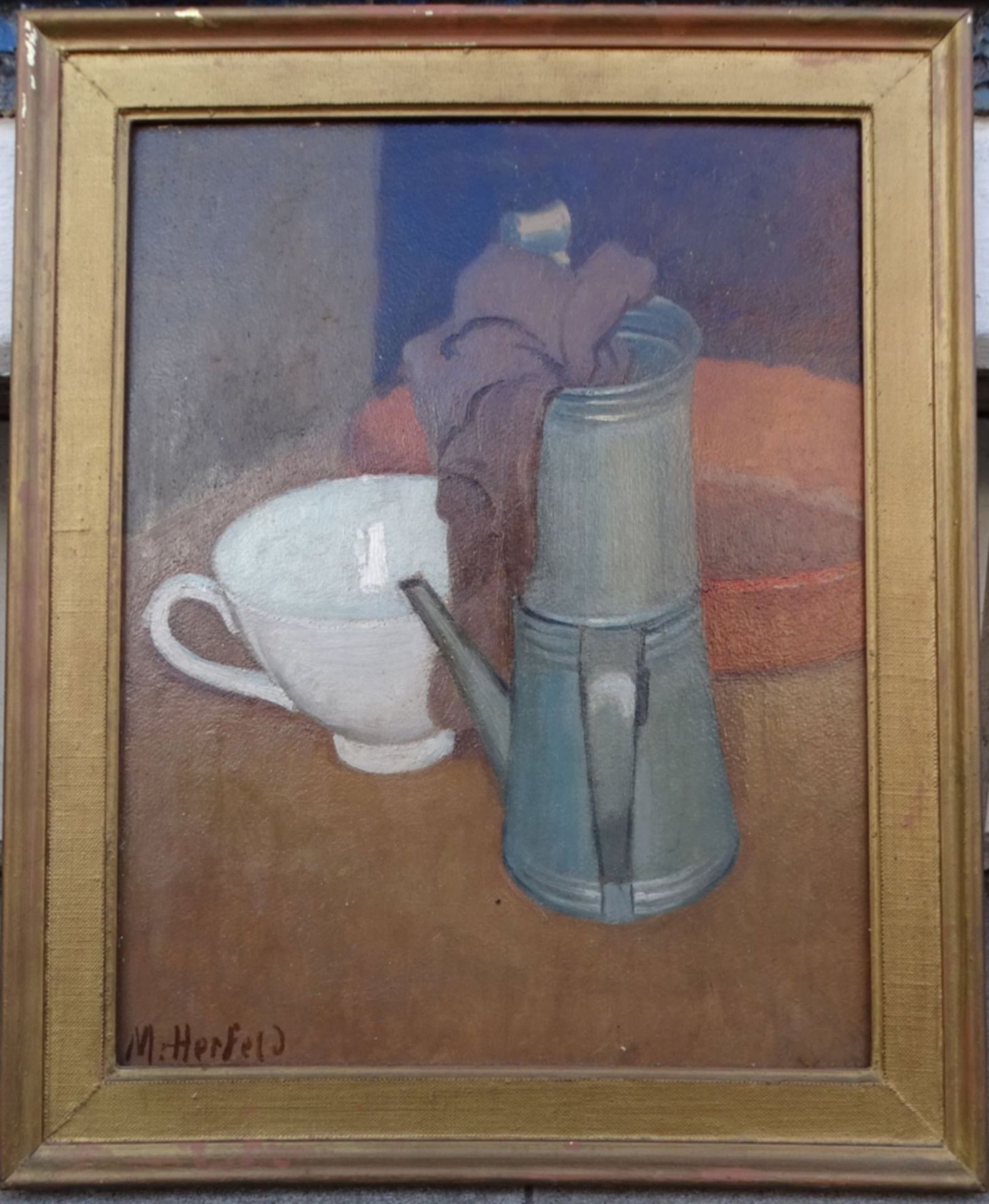 Marcel HERFELD (1889-1965) "Stilleben" Öl/Platte, gerahmt, RG 41x33 c - Bild 2 aus 4