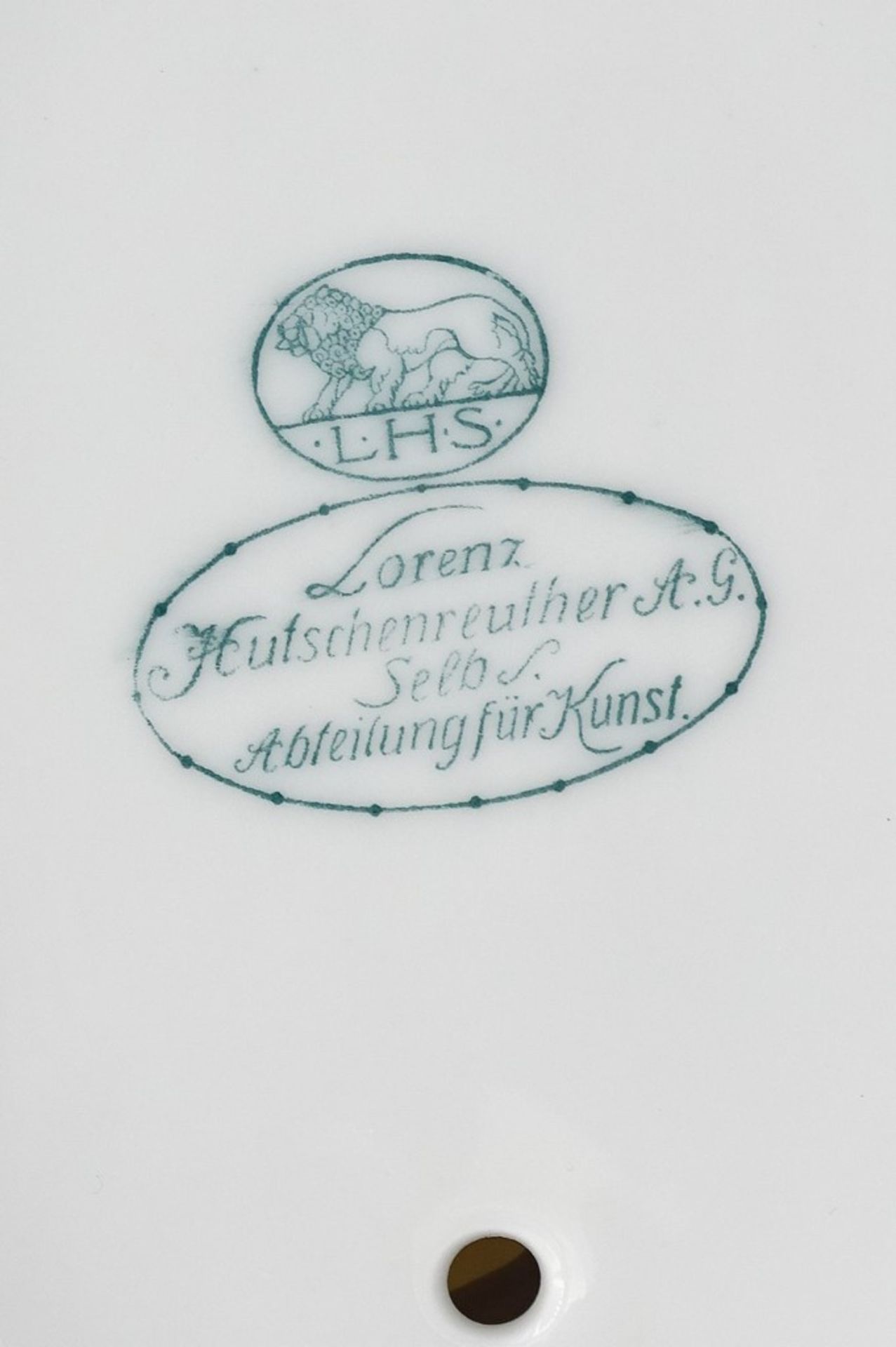 Hund mit Goldkugel,"Hutschenreuther",Goldbemalung-beriebe,H-12cm,Rücken mit Altriss - Bild 4 aus 4