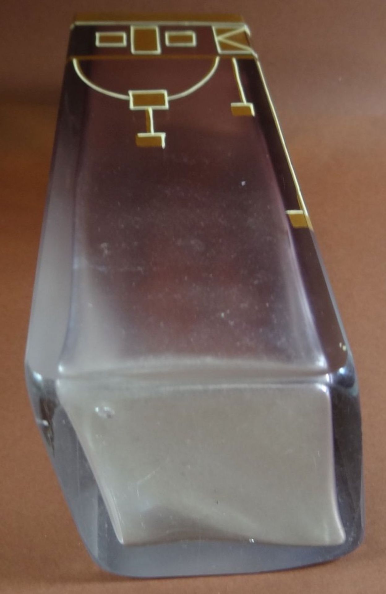 kl. Jugendstil-Vase mit geometr. Golddekor, H-16 cm, 7x7 cm, guter Zustand - Bild 6 aus 6