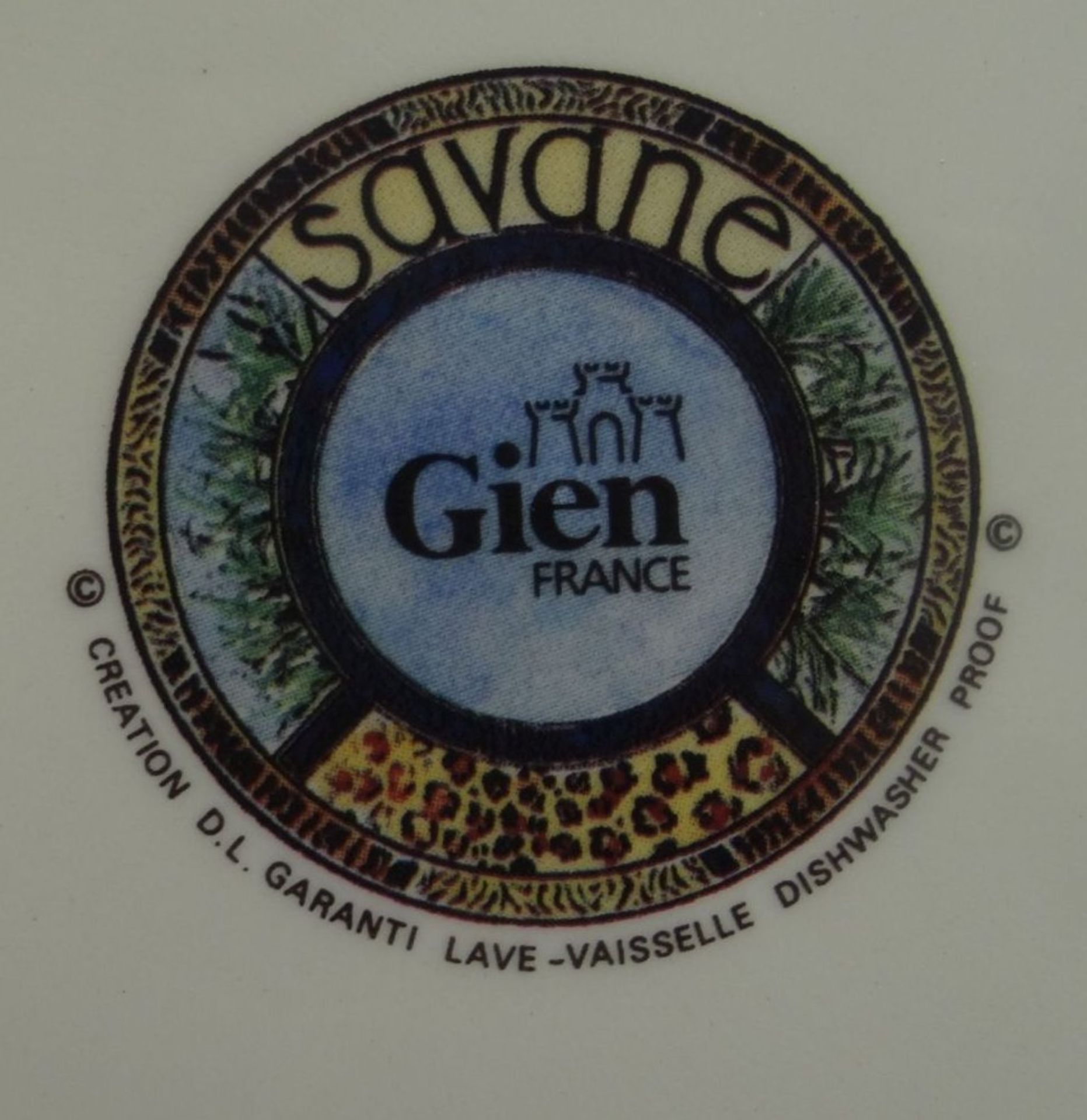 6 Desterteller "Gien" France, Savane, in OVP, D-22 cm - Bild 4 aus 4