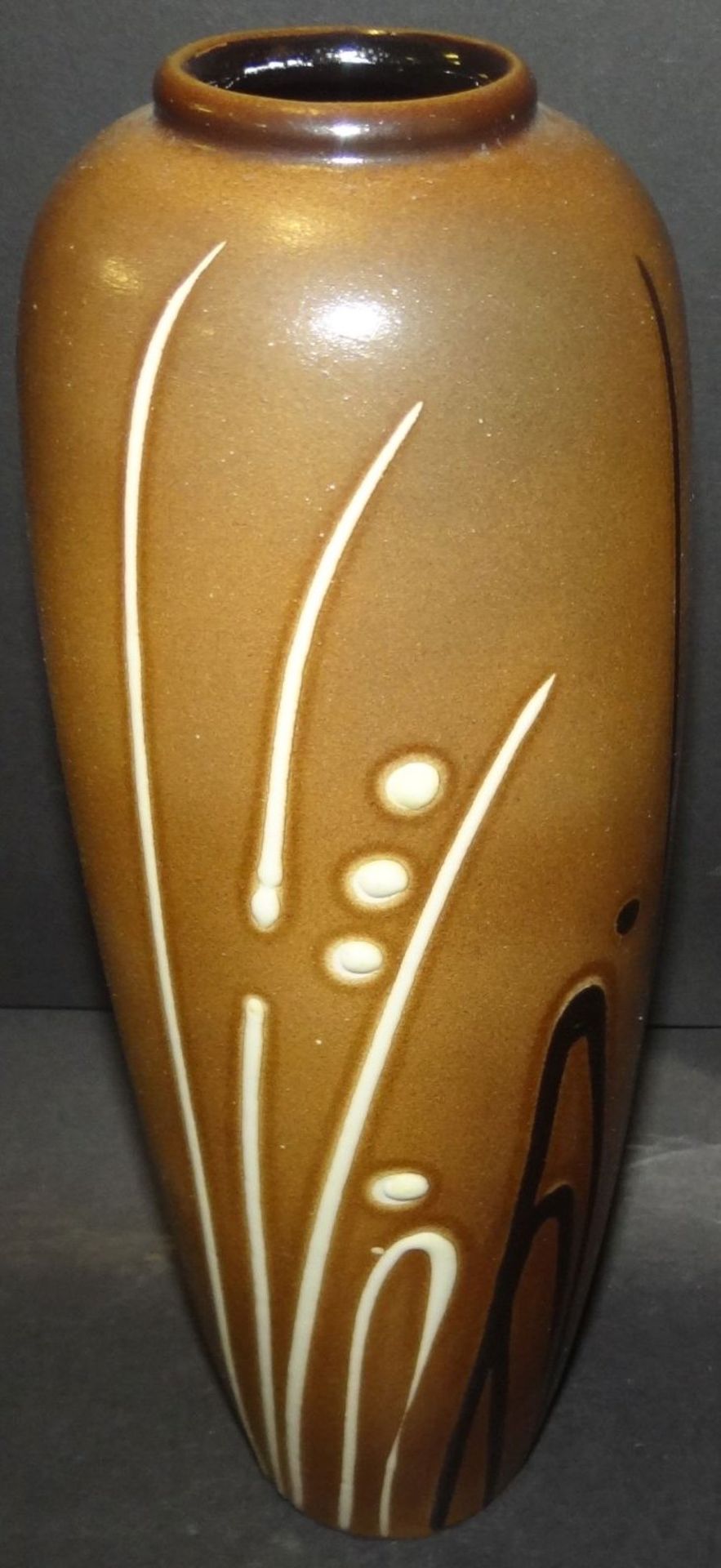 Kunstkeramik-Vase mit Emaille-Bemalung, H-24 cm