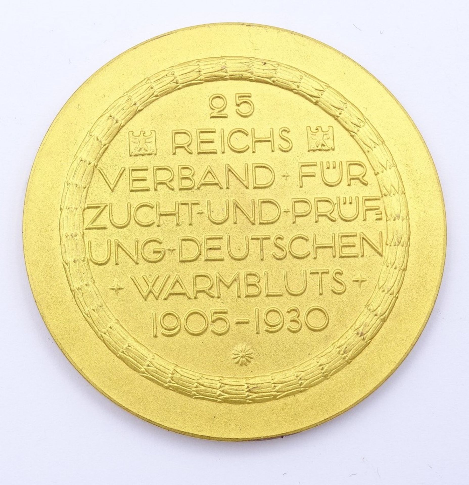 Medaille "25 Jahre Reichsverband für Zucht und Prüfung deutschen Warmbluts 1905-1930",d-5,5 - Bild 2 aus 2