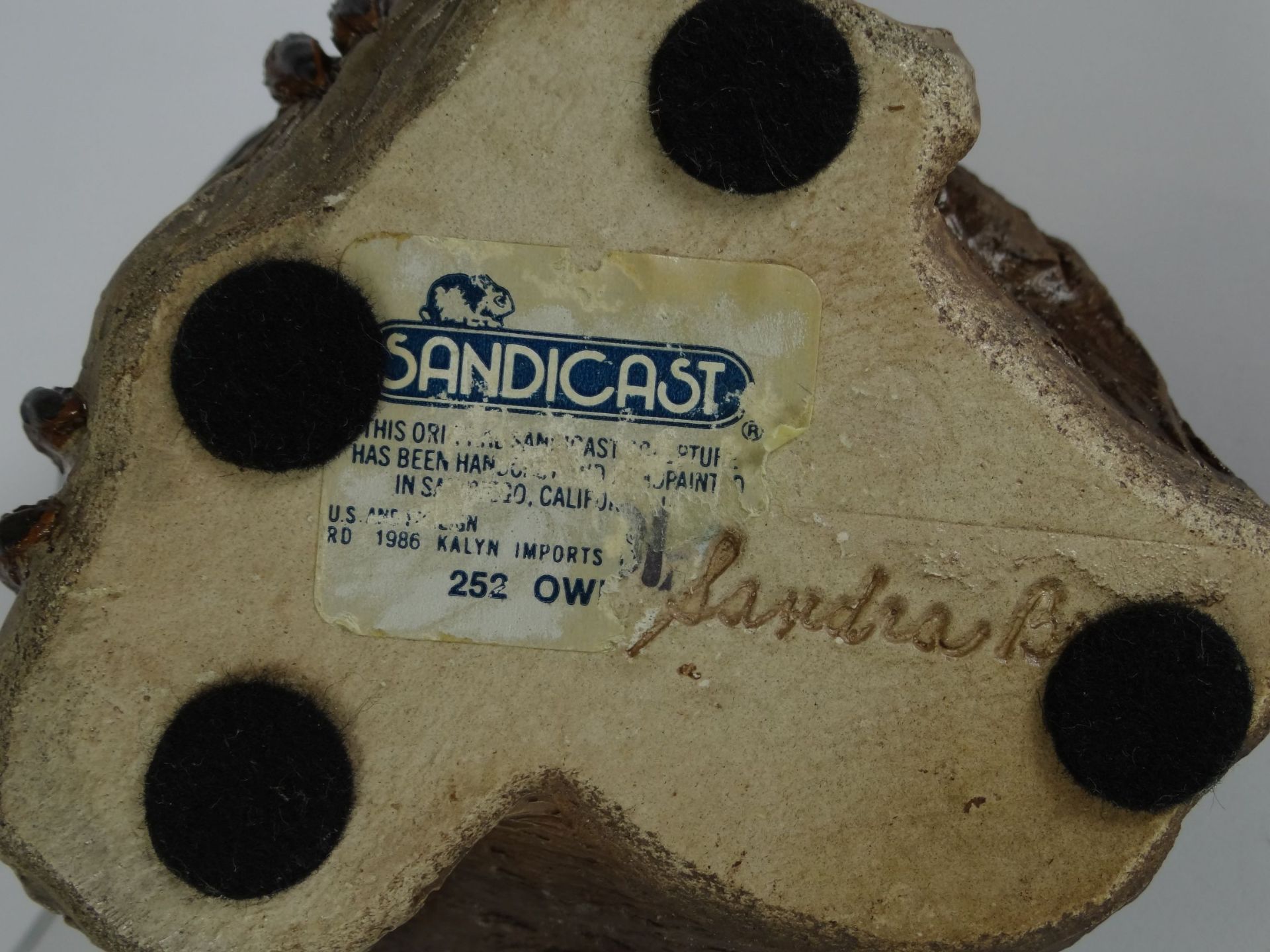 Eule "Sandicast" 1986, Kunstmasse, H-19 cm - Bild 5 aus 5