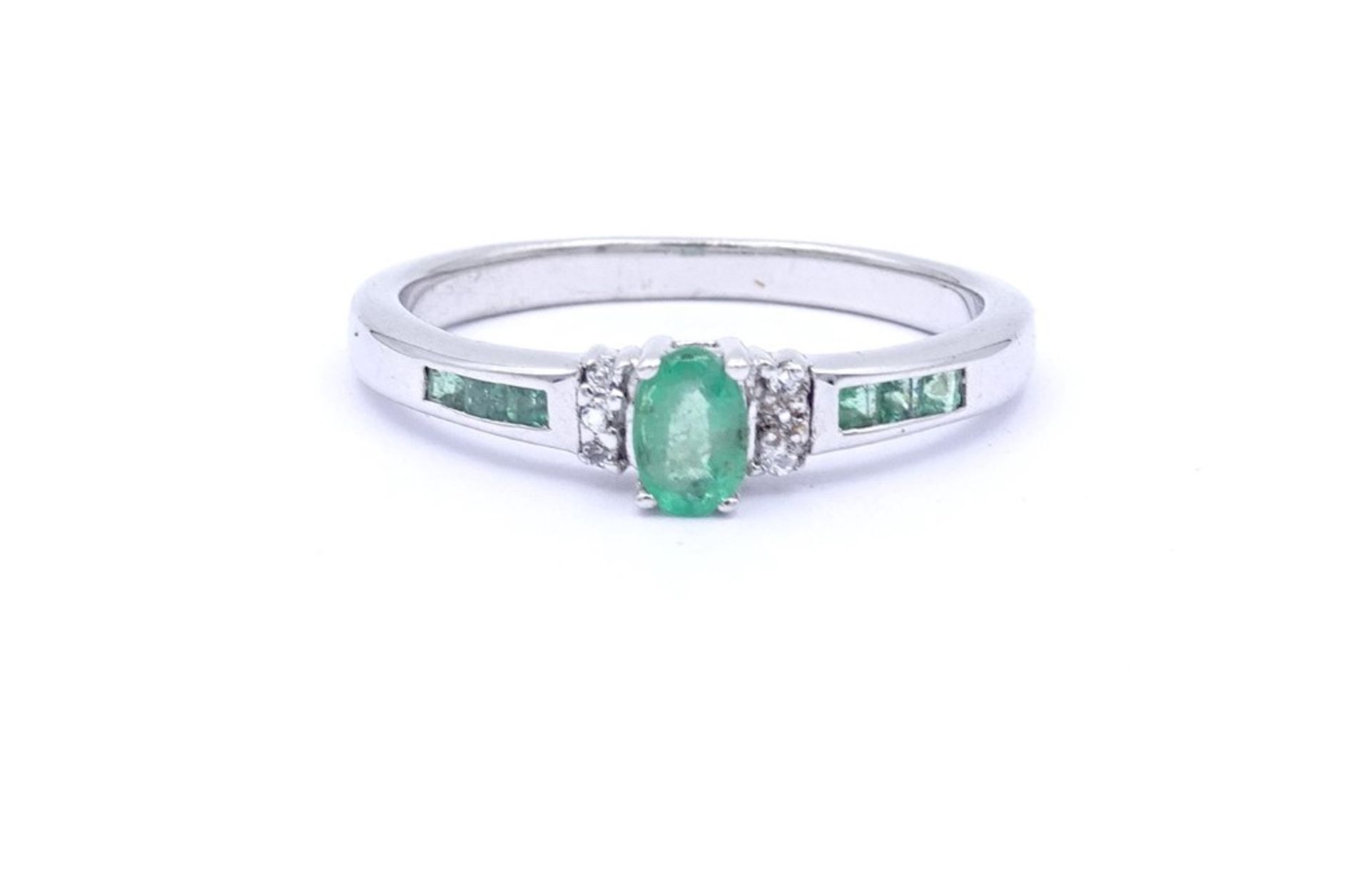 Smaragd Silber Ring 925/000 3,4gr., RG 65 - Bild 2 aus 3