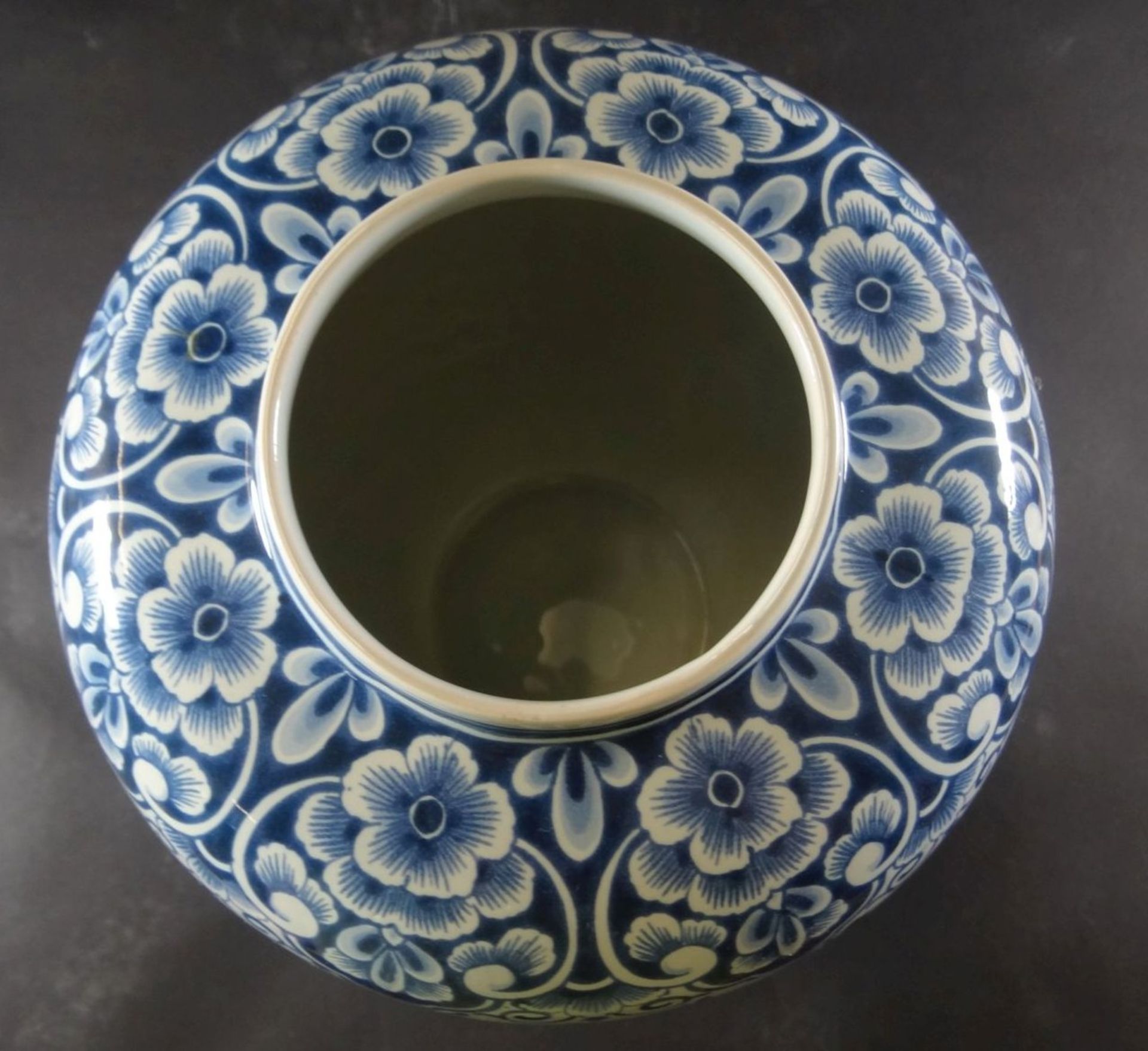 grosse Deckelvase, "Delft" Blaumalerei, H-35 cm - Bild 7 aus 8