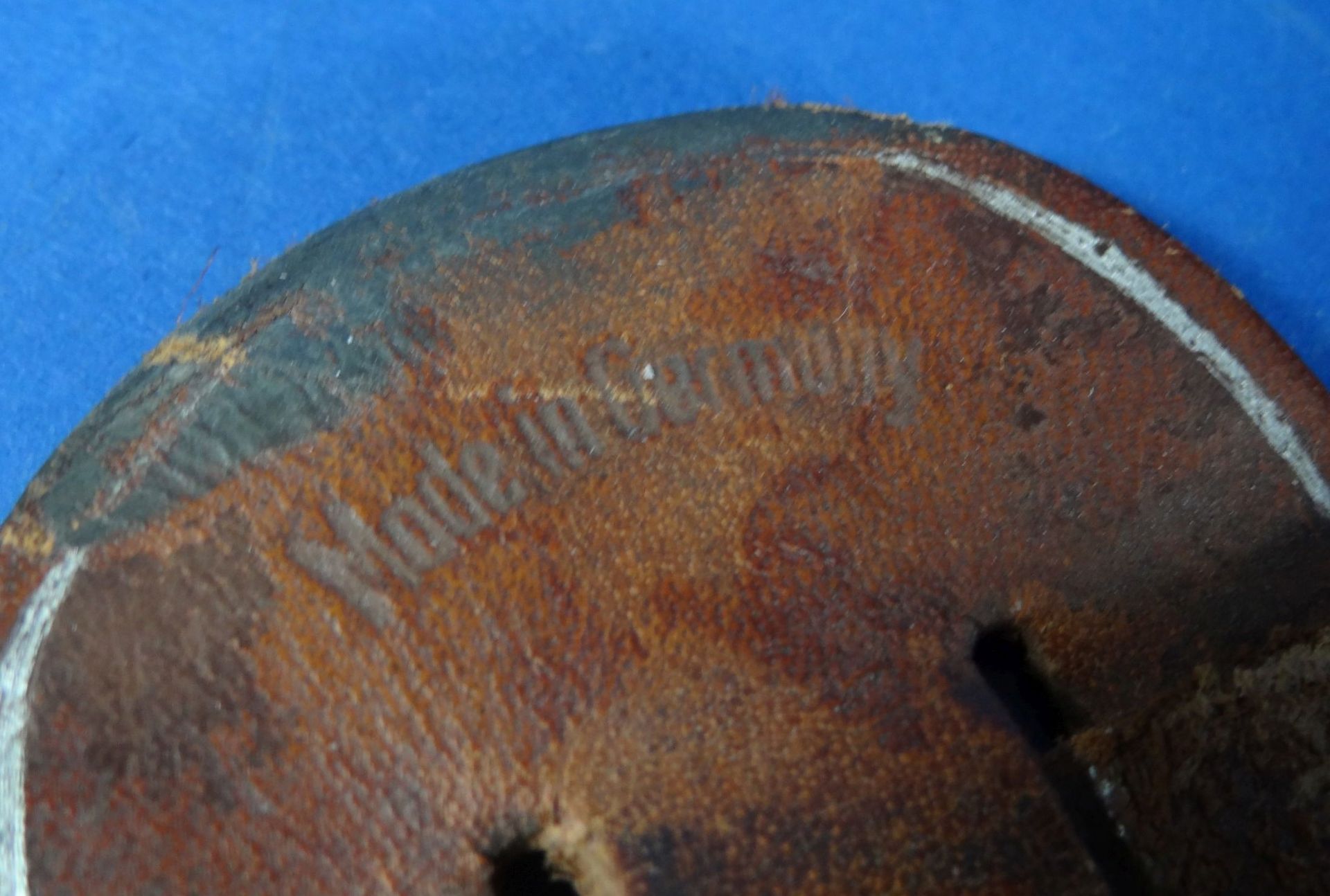 Hirschfänger mit Echthorngriff, Solingen, L-44,5 cm, orig. Lederscheid - Bild 6 aus 8
