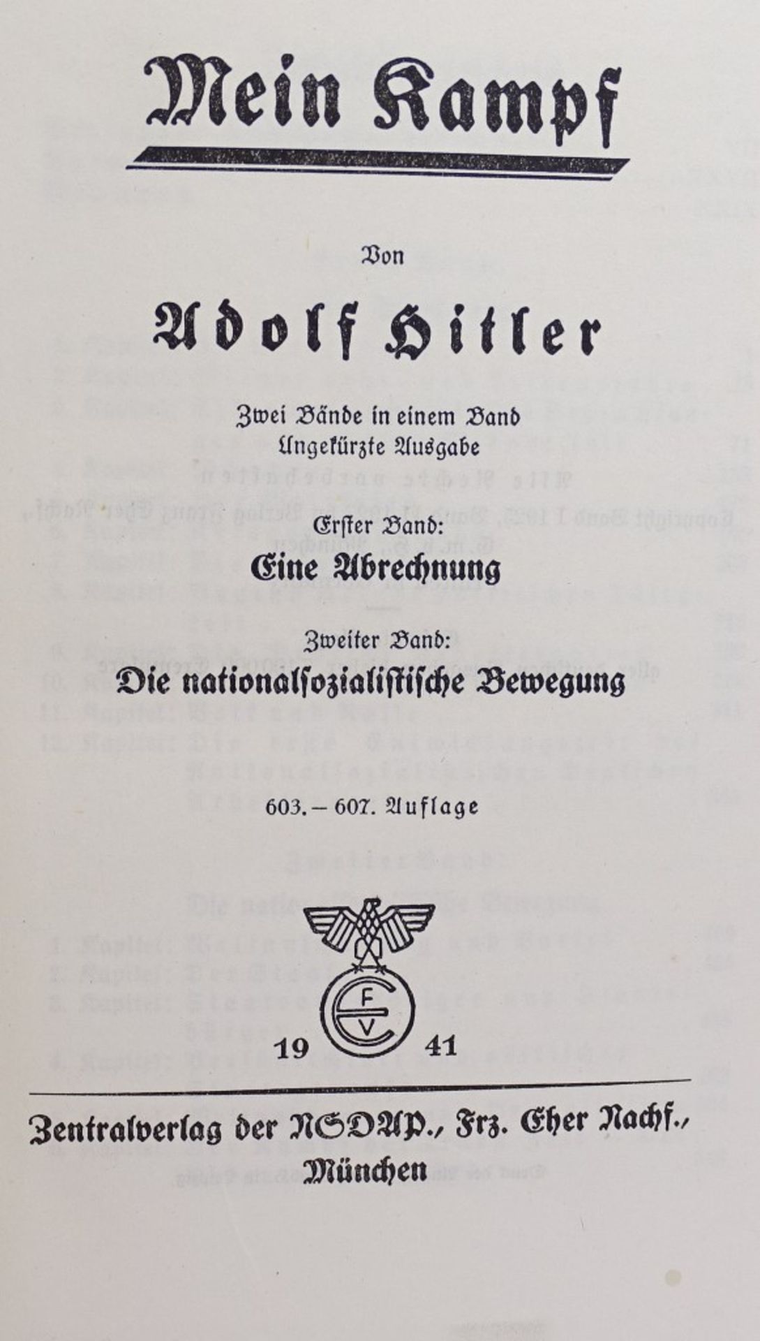 Adolf Hitler "Mein Kampf",blaue Ausgabe, 1941 ,sehr gut erhalten - Image 2 of 5