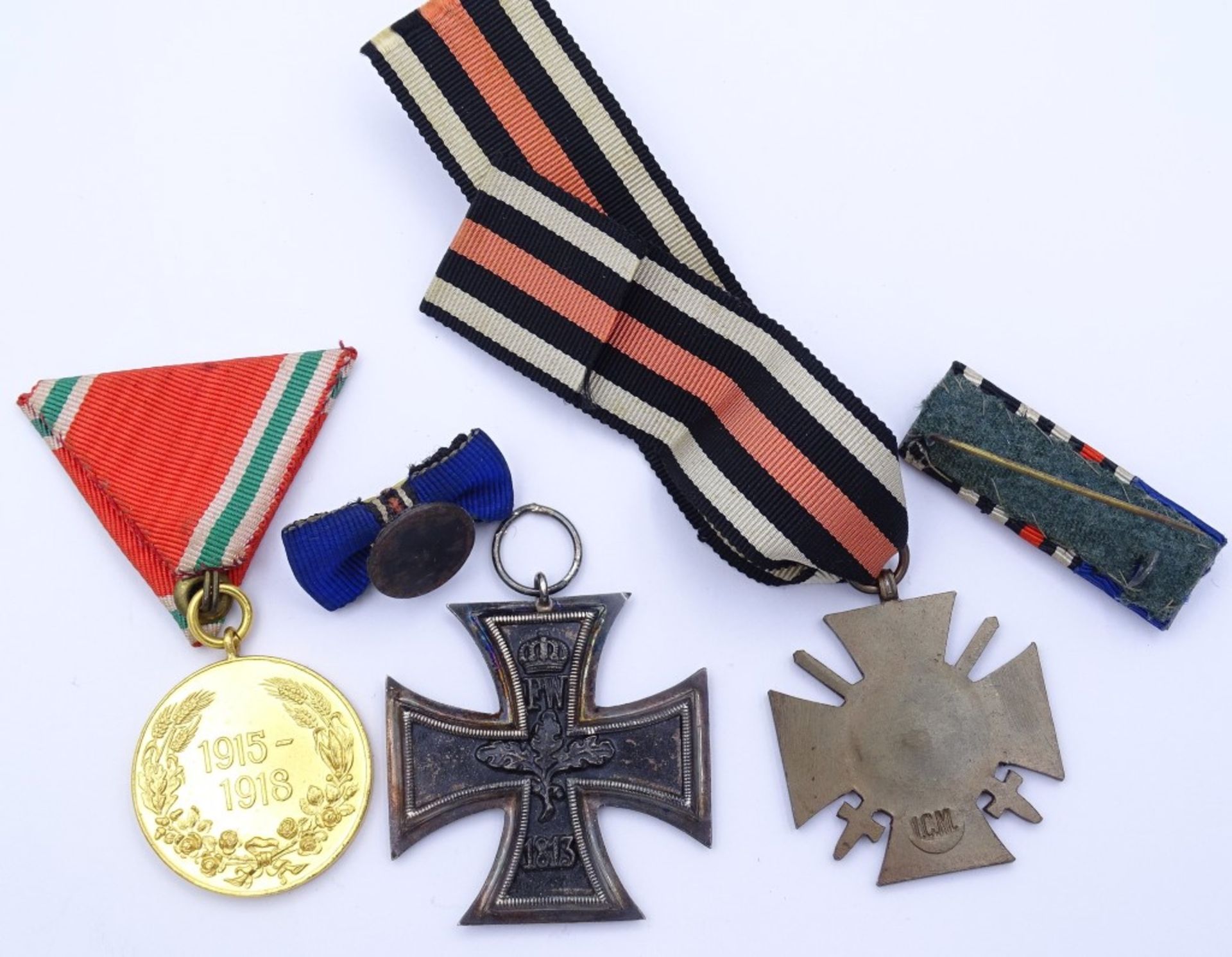 Konvolut:EK 1.WK,Kriegsteilnehmerkreuz,Spangen und Kriegserinnerungsmedaille Bulgarien - Bild 2 aus 2