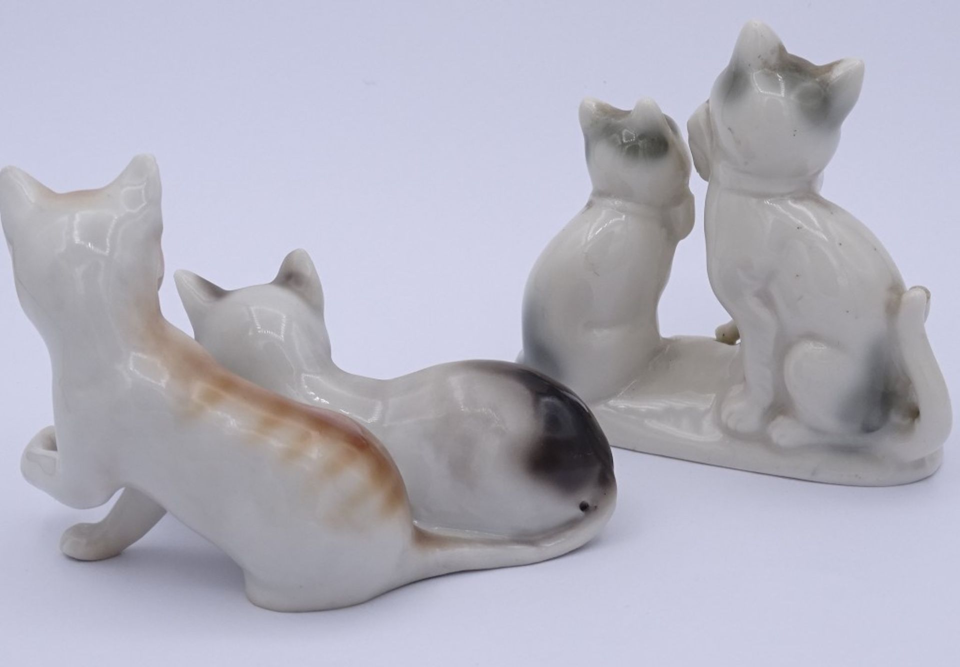 Zwei Katzen Skulpturen,undl.gemarkt,H-6,5-8cm - Bild 5 aus 6