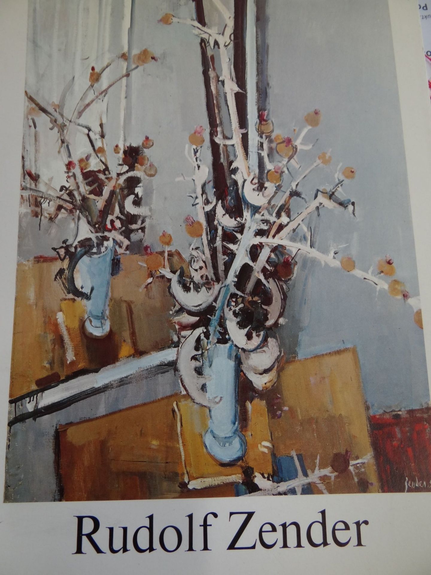 Rudolf ZENDER (1901-1988) "Blumen" Aquarell, ger/Glas, RG 92x73 cm, anbei Buch über den Künstler, - Bild 4 aus 8