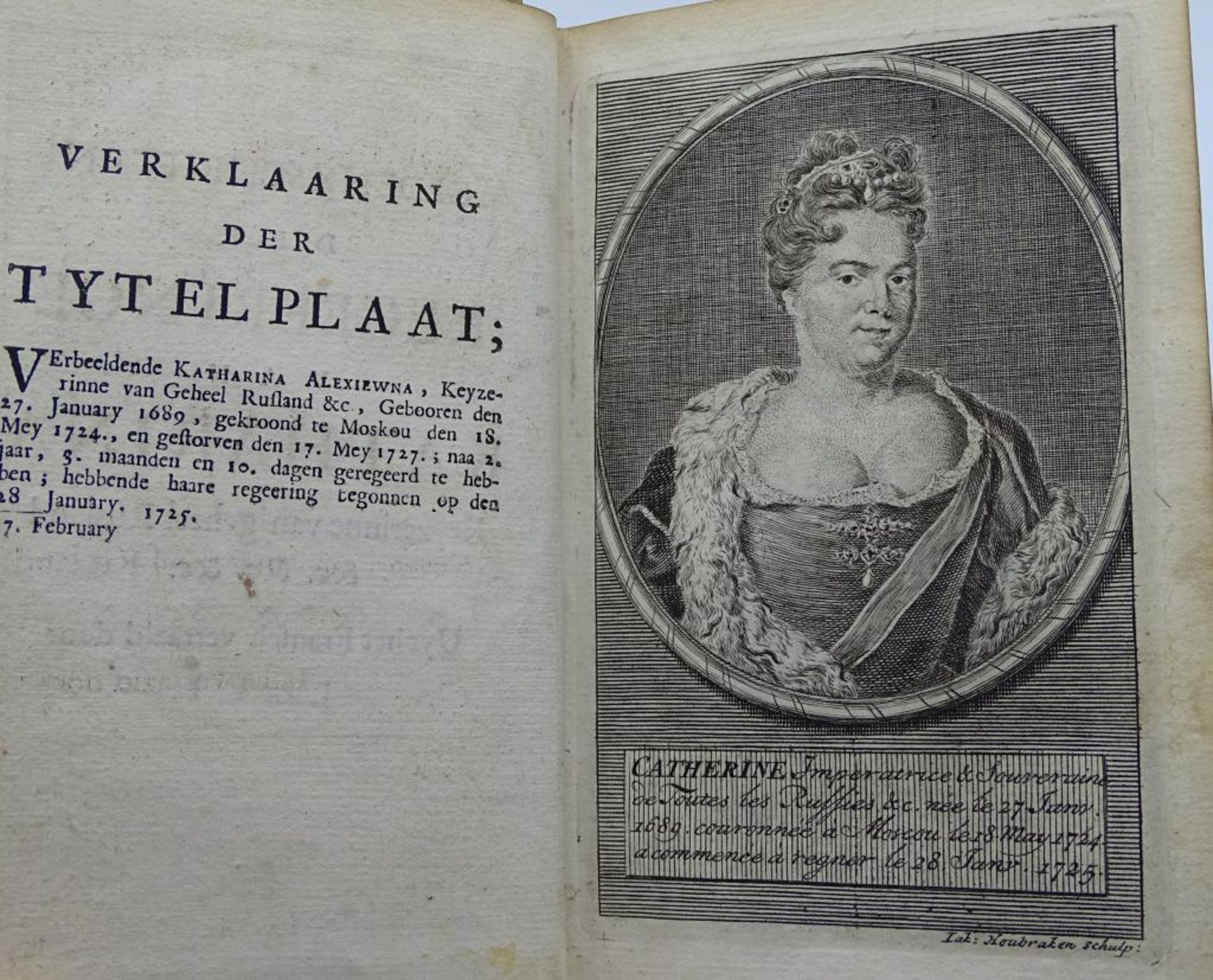 Gedenkschriften der Regeeringe van Katharina,I & II,Boekverkoopers Anno 1728,ca. 560 Seiten,mit Sta - Bild 2 aus 10