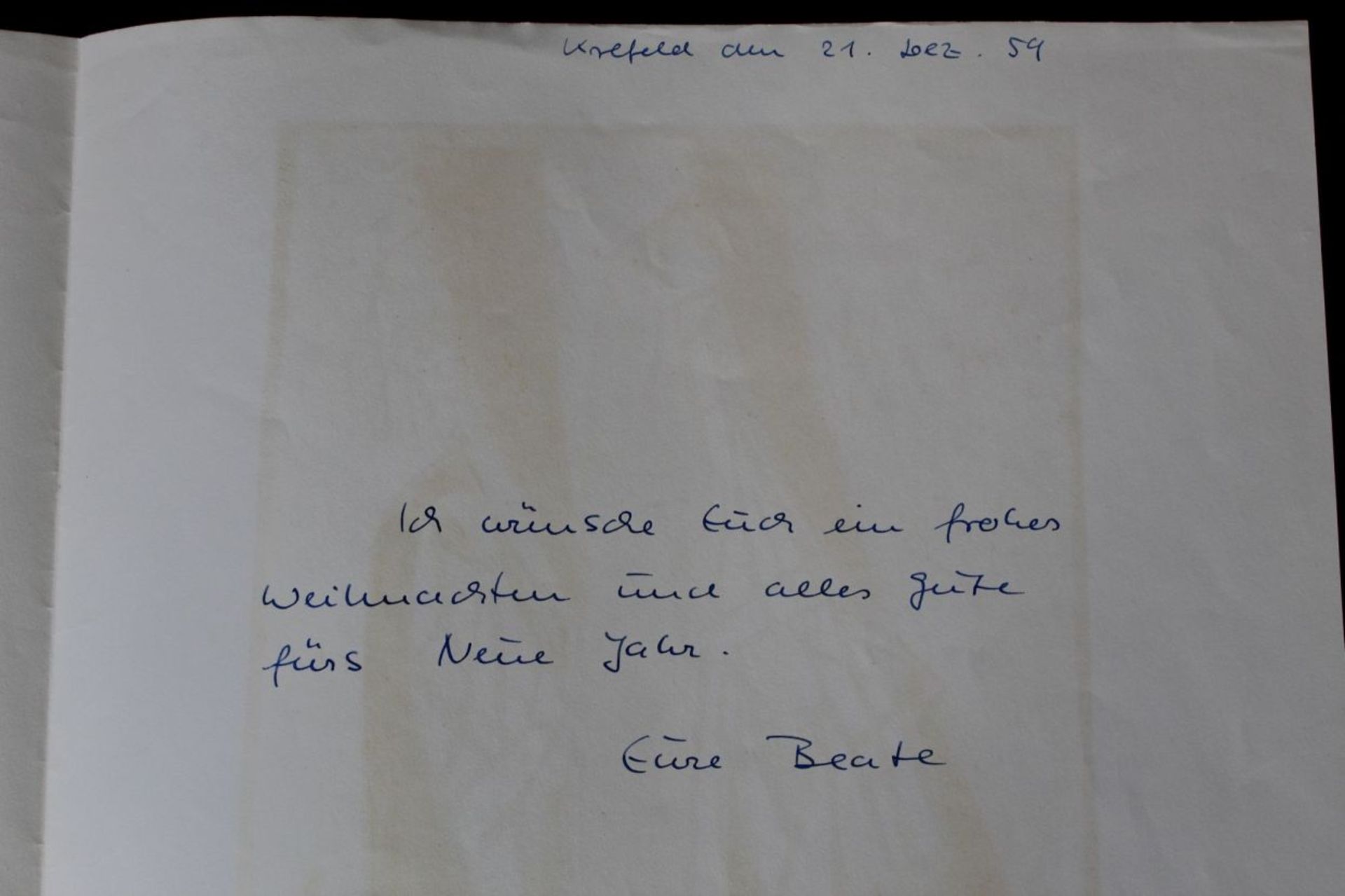 Beate Fischer, 1959, Linolschnit mit Widmung der Künstlerin, Doppelblatt, BG je. 42x30 c - Bild 4 aus 4