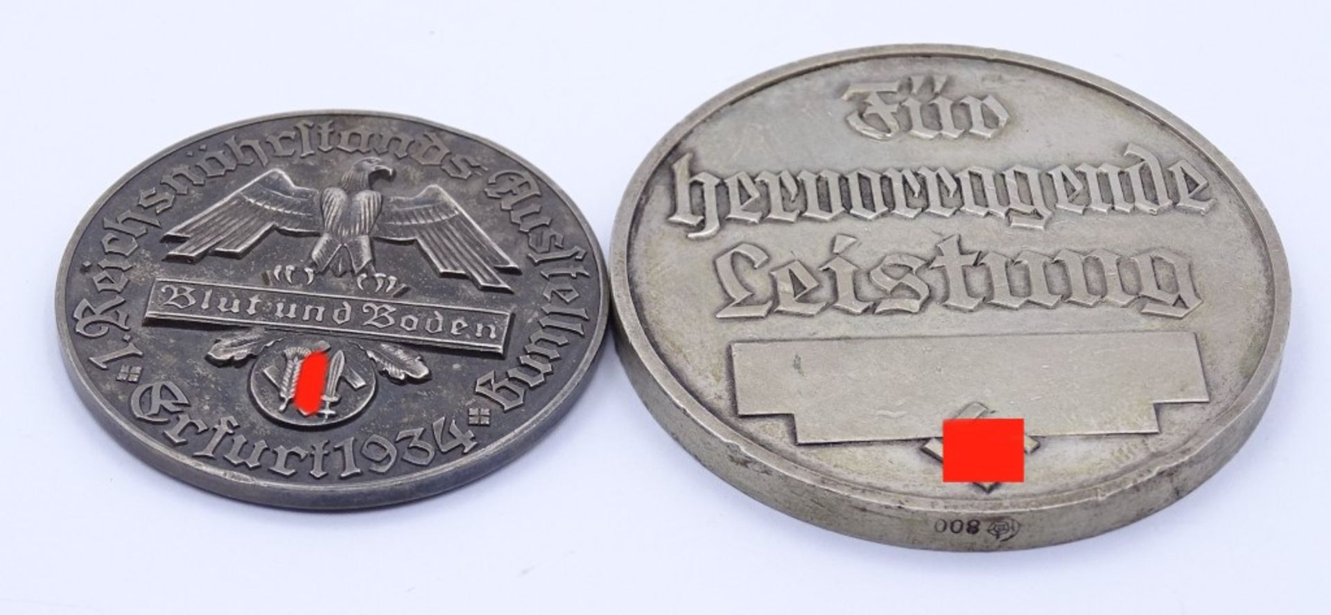 Zwei Medaillen Silber "Für hervorragende Leistung - u. Milch - 1. Reichsnährstands Austellung Erf - Image 3 of 3
