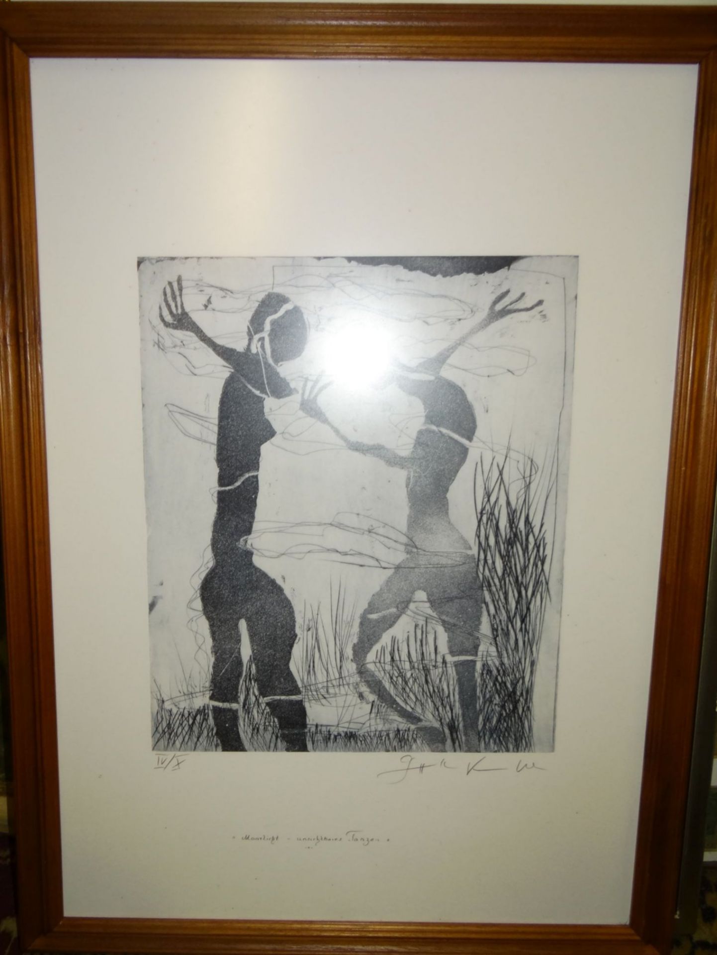 Günther KRESSL (1934) "Moorlicht-Unsichtbares Tanzen" IV/X, Aquatinta-Radierung 42,5 x 35,5 cm, ge