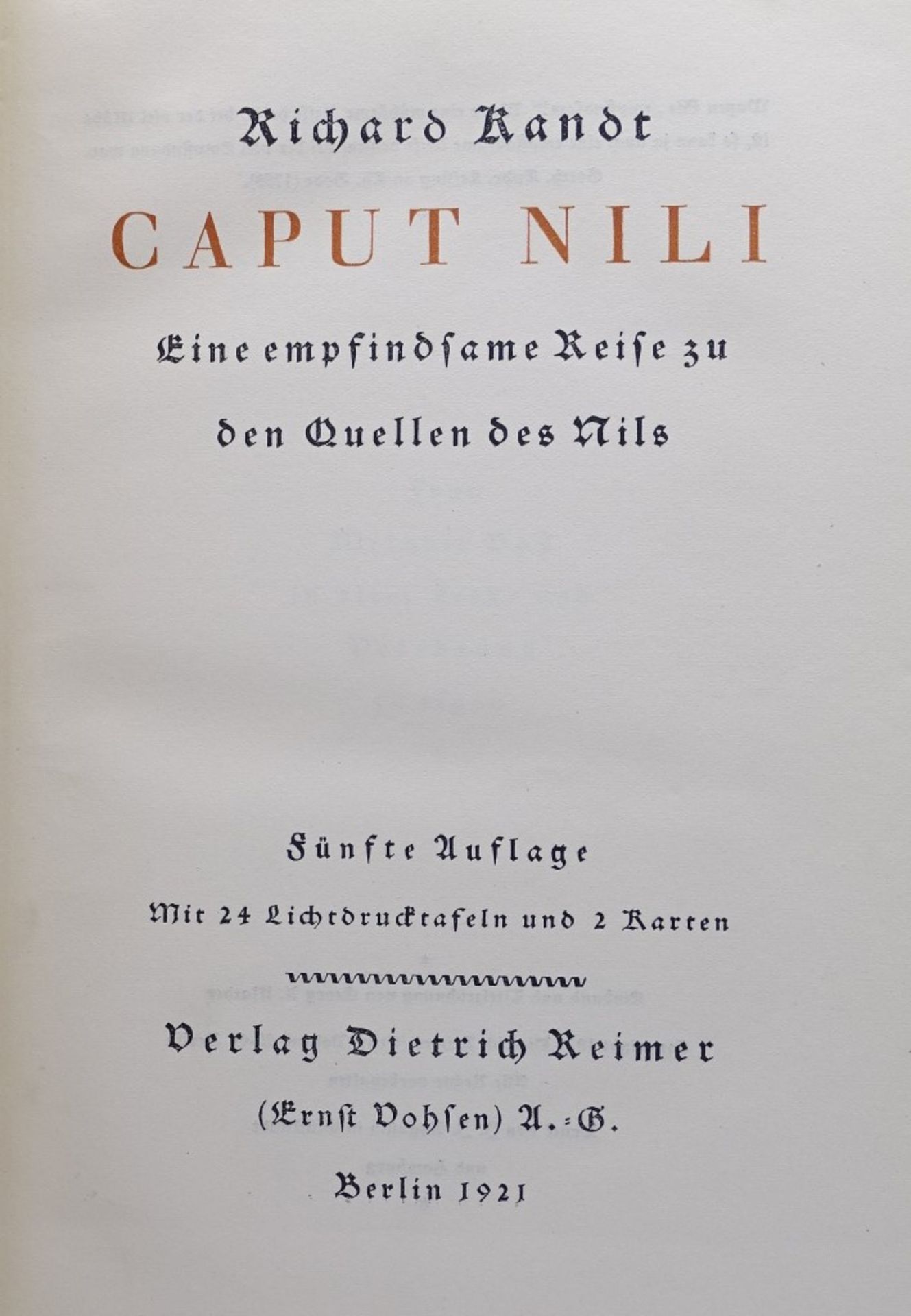 Caput Nili - eine empfindsame Reise zu den Quellen des Nils, Richard Kandt, 1921 - Bild 2 aus 7